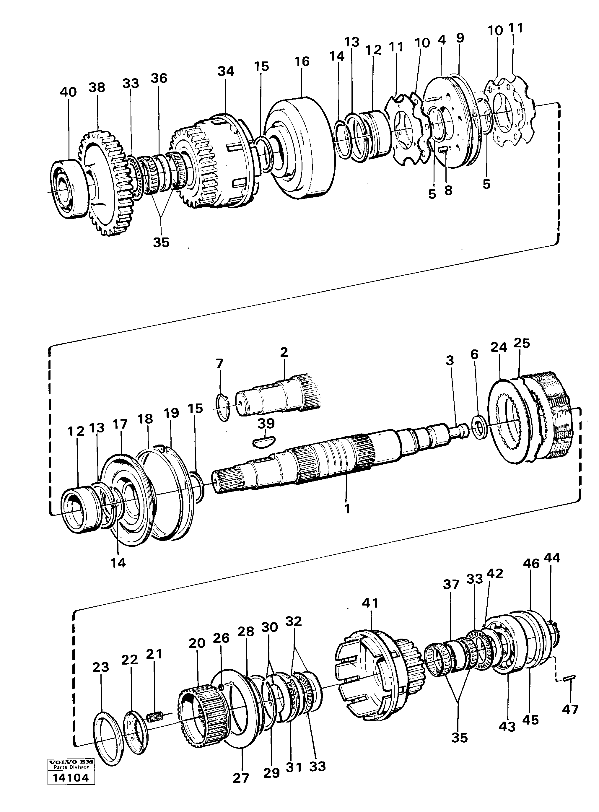Схема запчастей Volvo 861 861 - 37335 Forward and reverse clutches 
