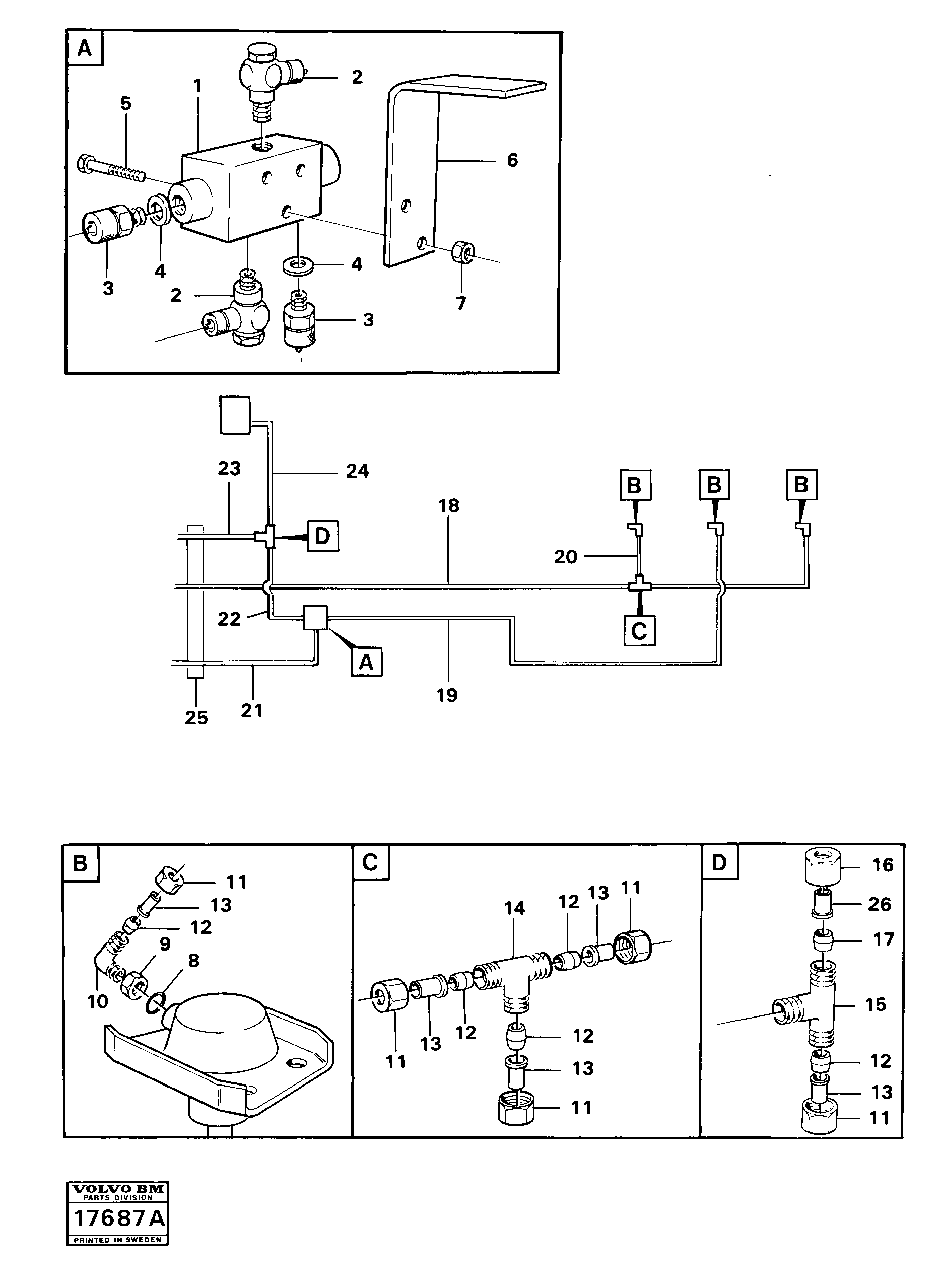 Схема запчастей Volvo 861 861 - 63441 Pneumatic system, trailer6x6 