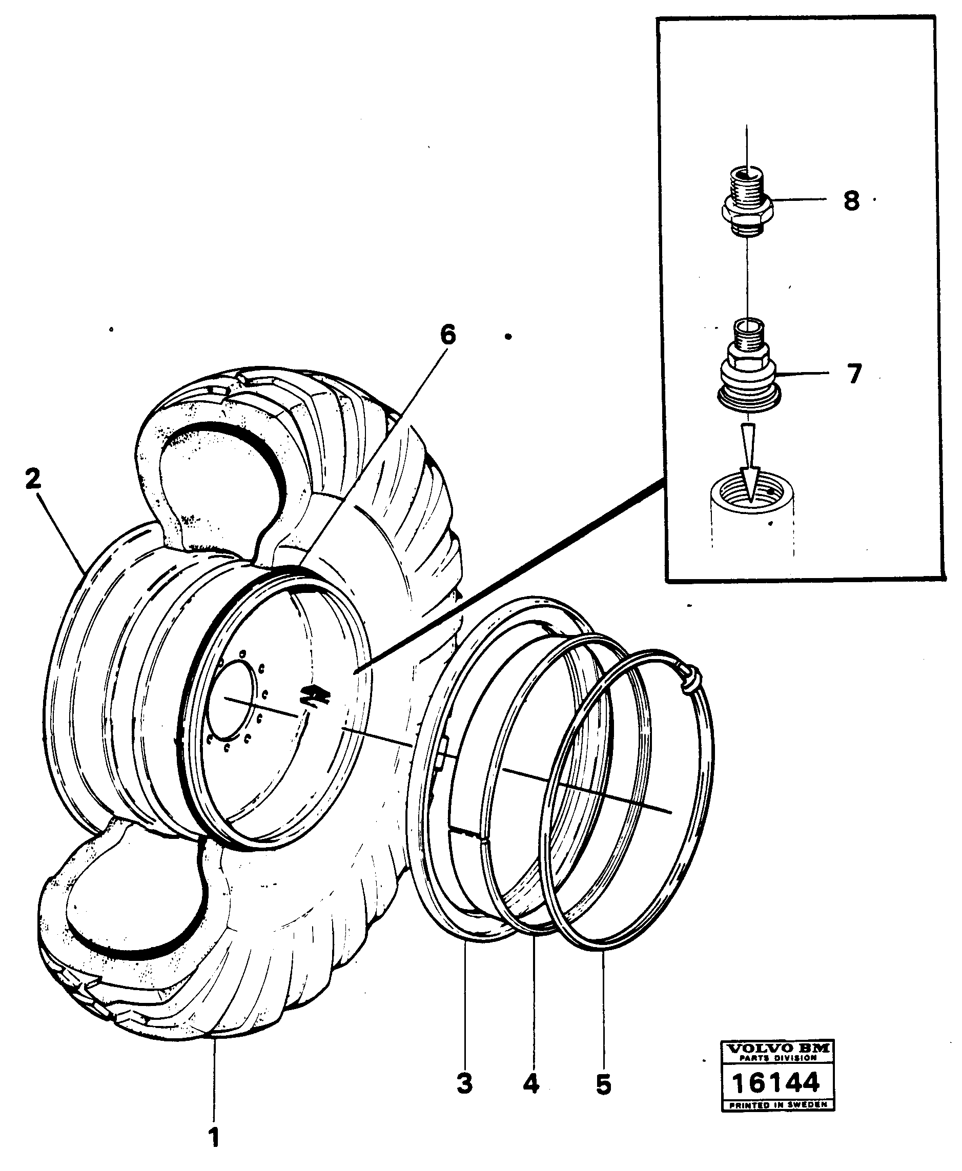 Схема запчастей Volvo 861 861 - 13025 Wheel equipment 6x6 
