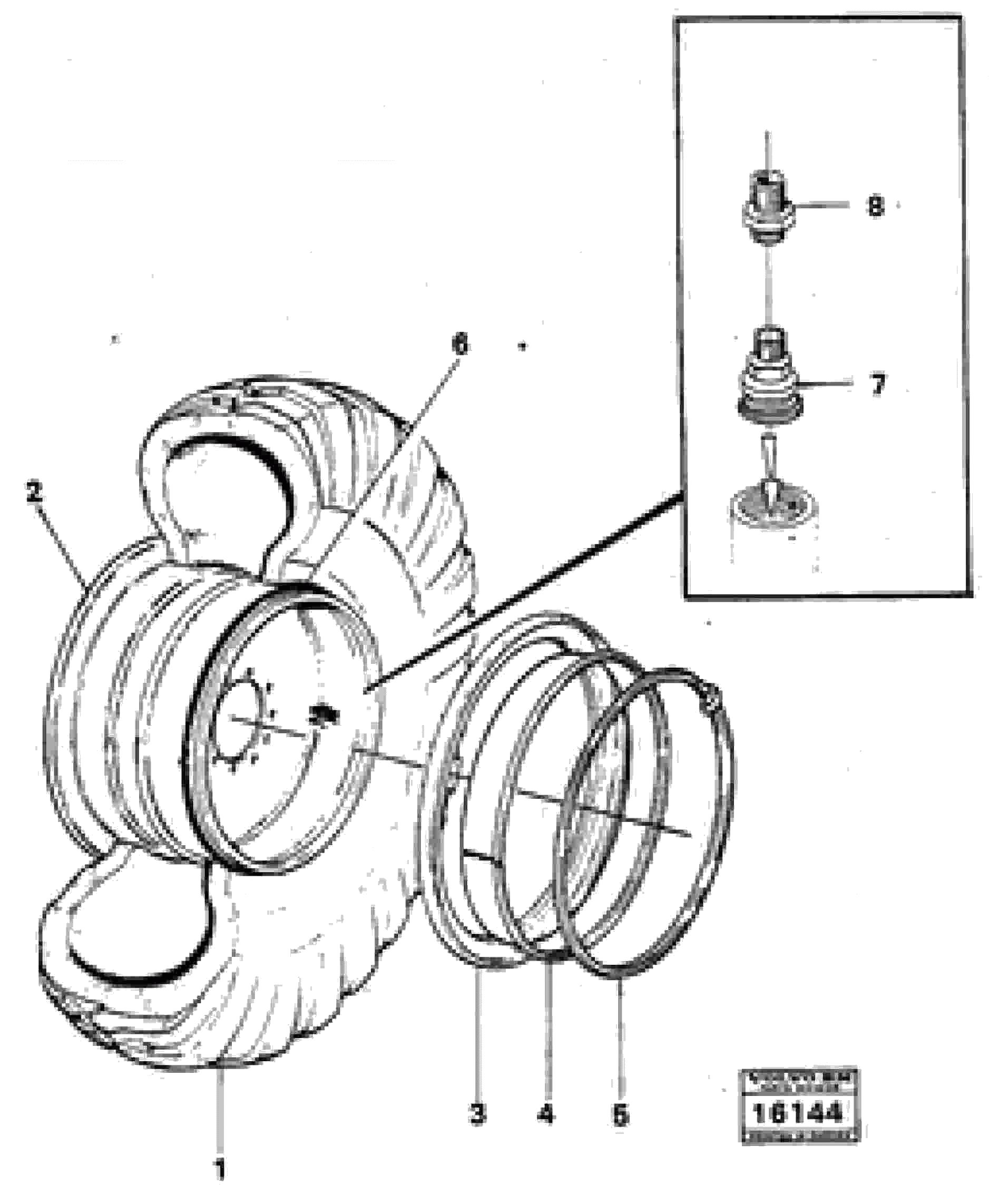Схема запчастей Volvo 861 861 - 13027 Wheel equipment 