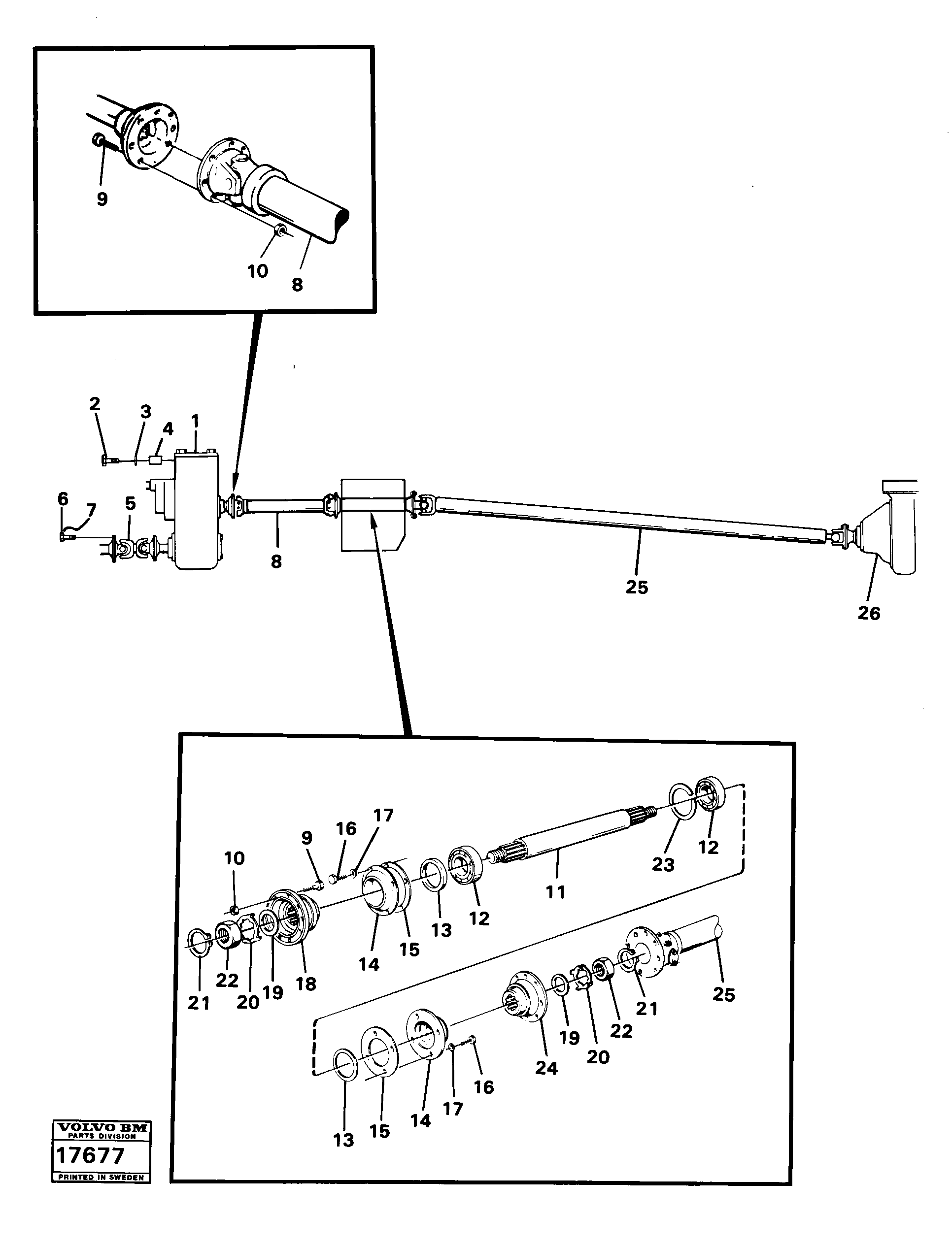 Схема запчастей Volvo 861 861 - 21913 Power shafts with fitting parts 6x6 