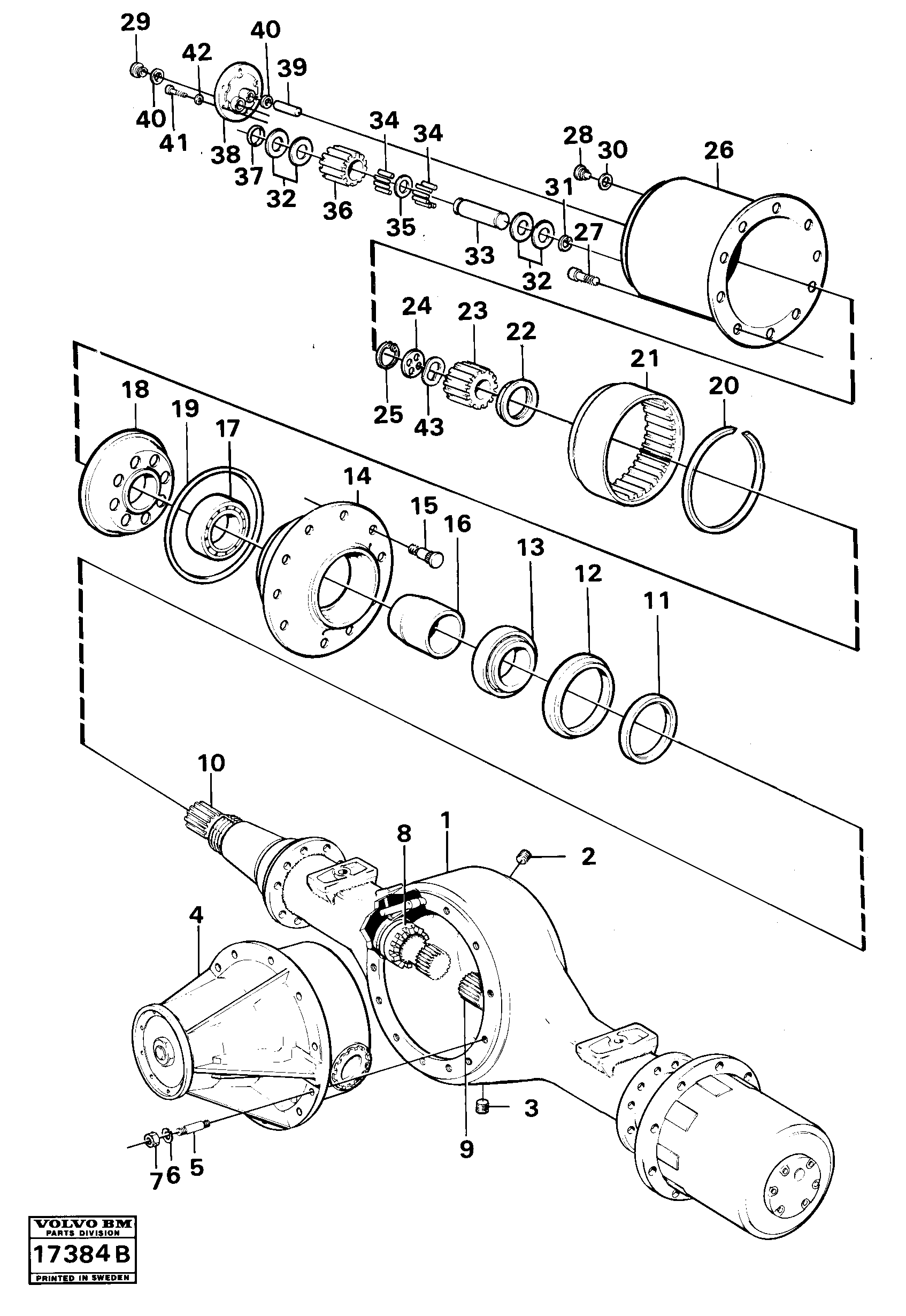 Схема запчастей Volvo 861 861 - 104215 Drive axle tillv nr 59095- 