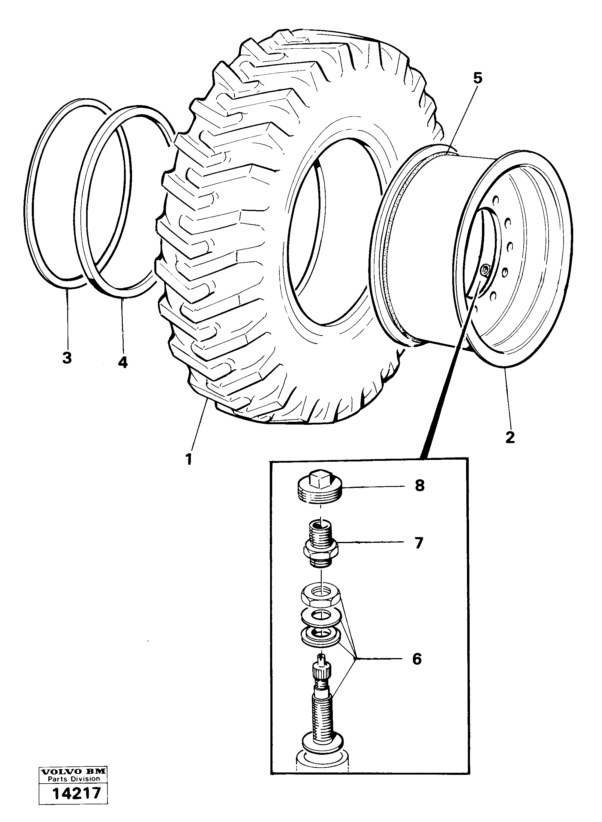 Схема запчастей Volvo 861 861 - 11649 Wheel equipment, trailer 