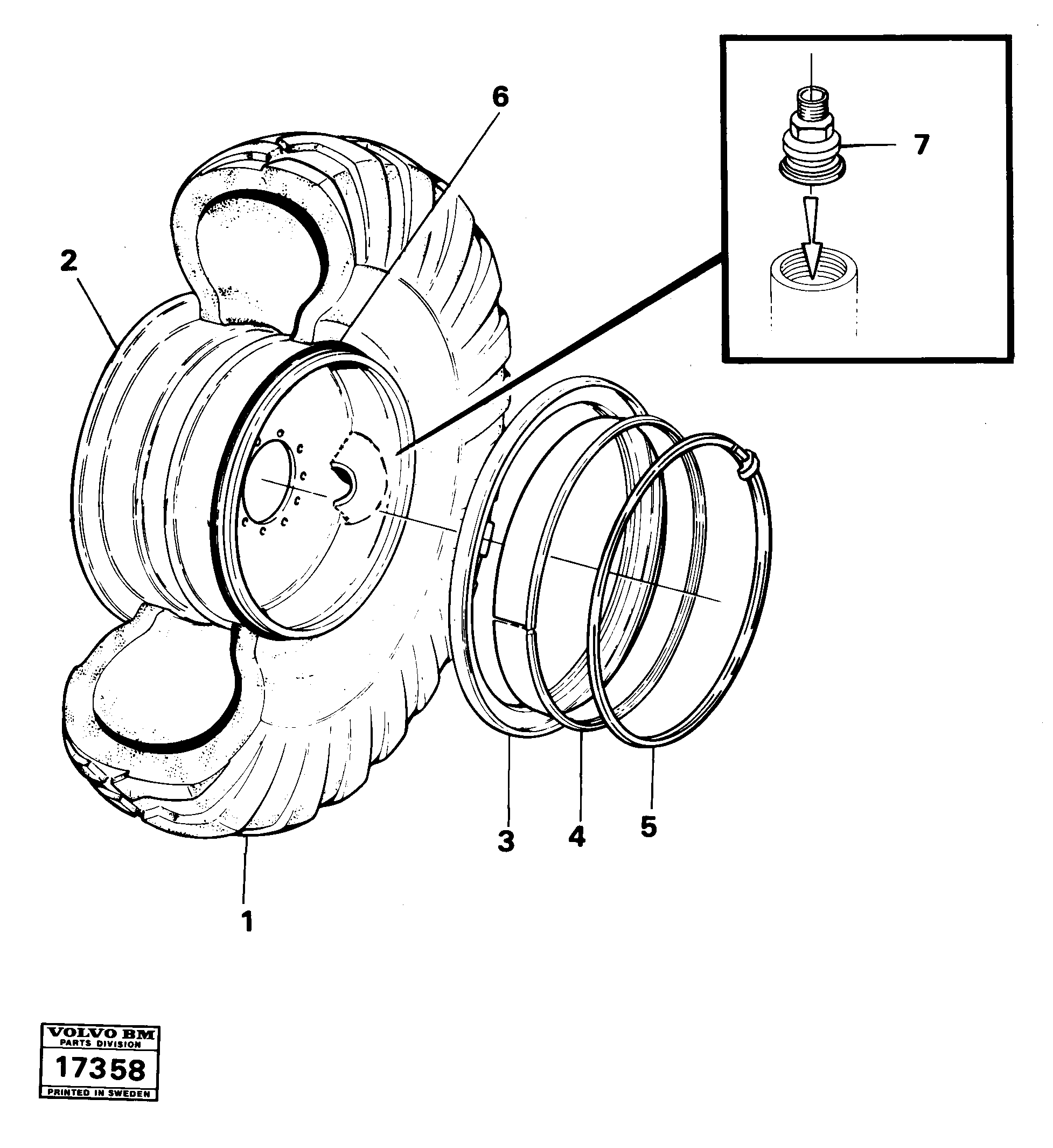 Схема запчастей Volvo 861 861 - 11651 Wheel equipment, trailer 6x6 