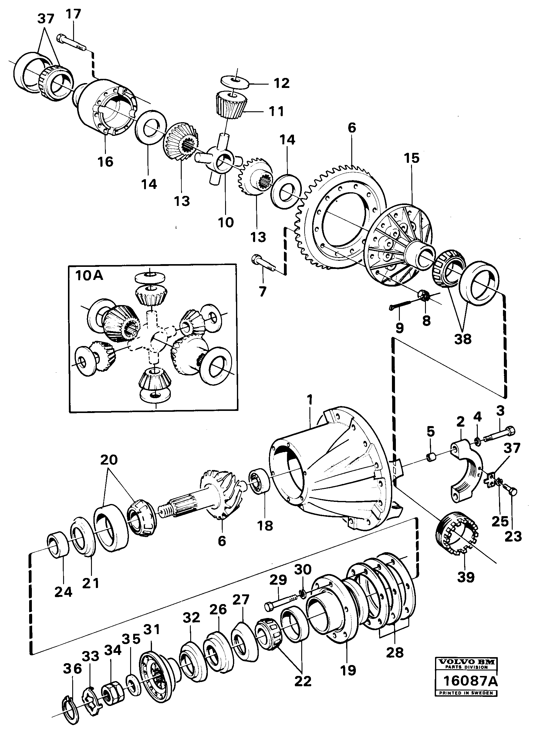 Схема запчастей Volvo 861 861 - 21920 Drive axle gear tillv nr -59094 