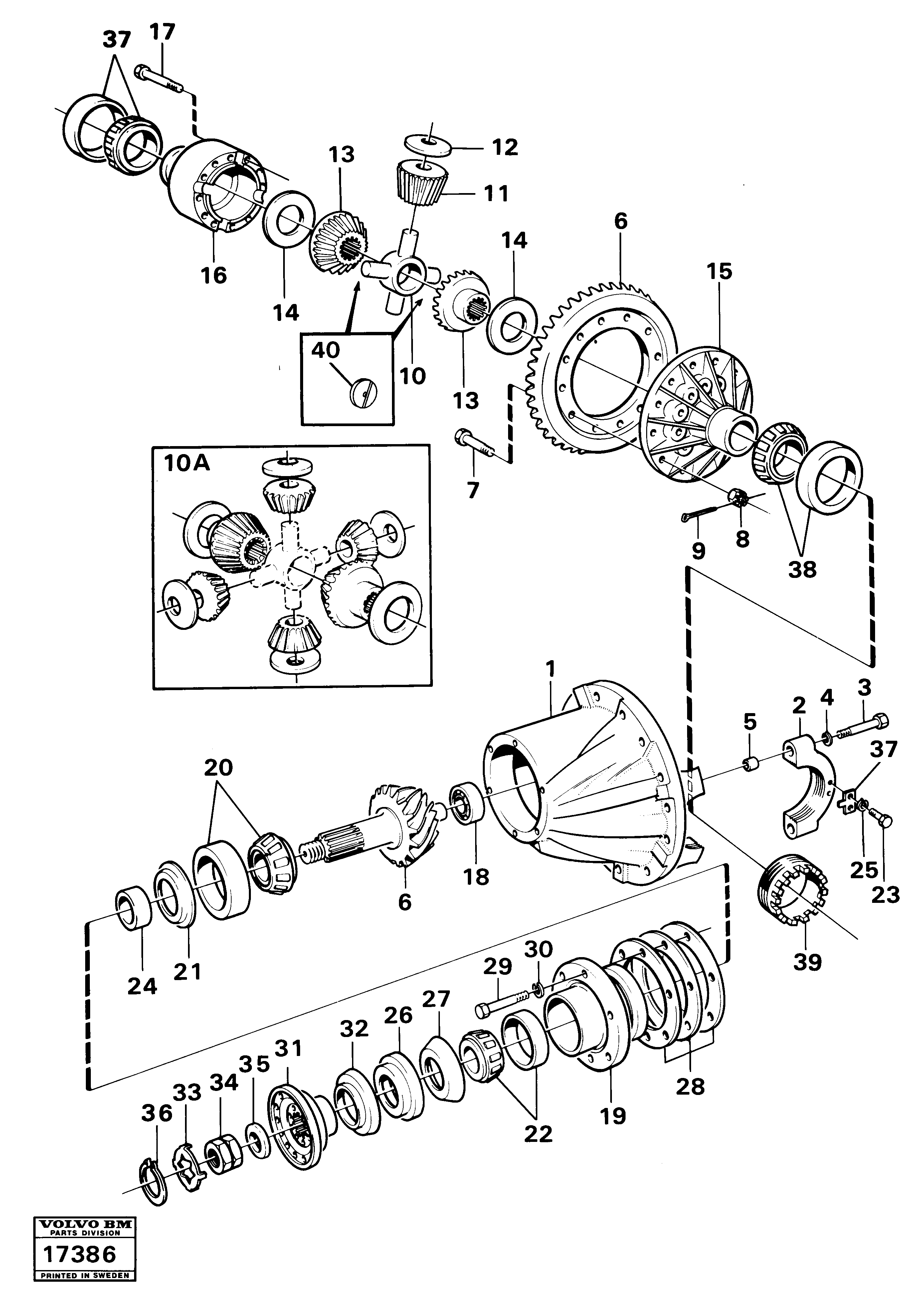Схема запчастей Volvo 861 861 - 53319 Drive axle gear tillv nr 59095- 