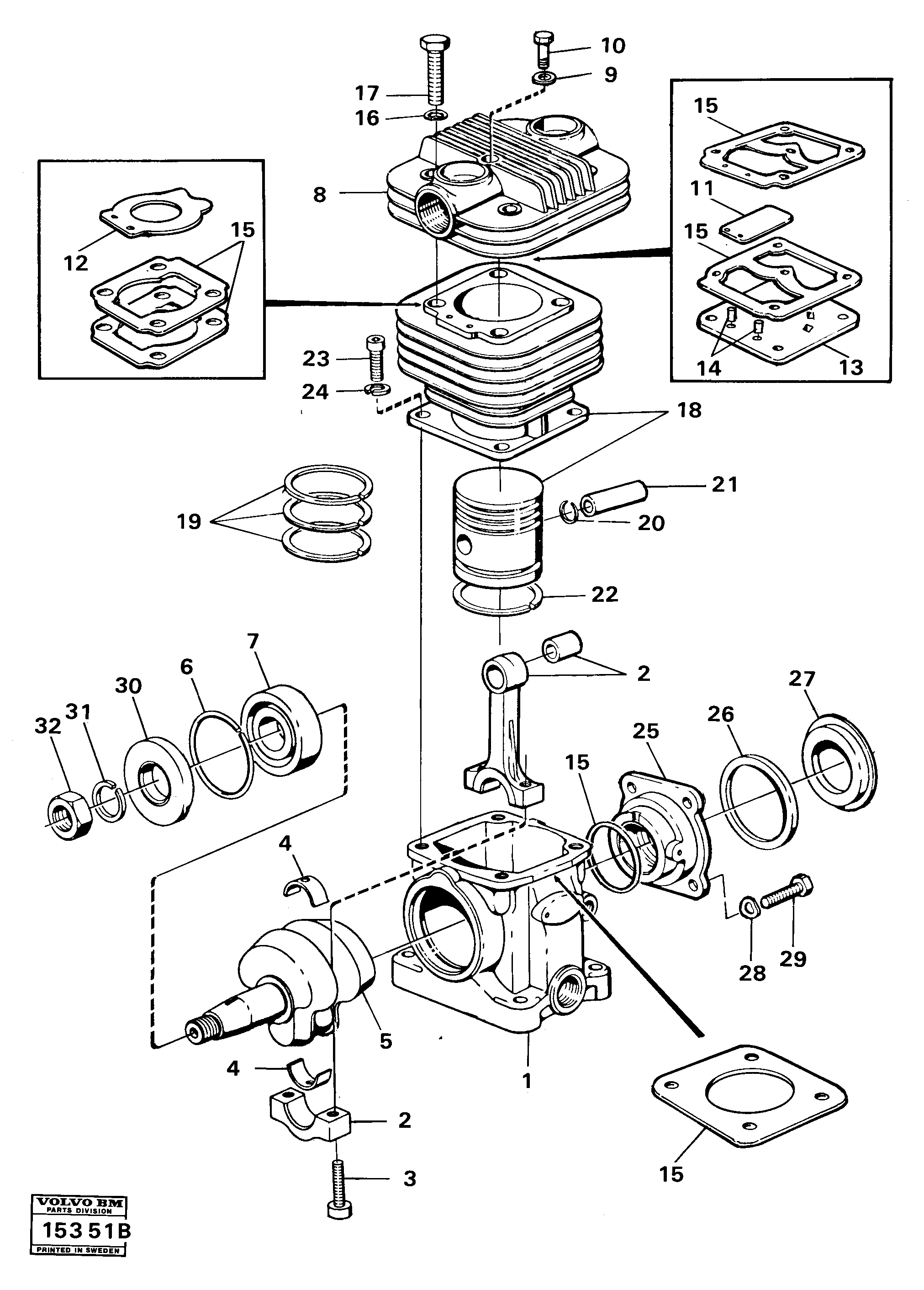Схема запчастей Volvo 861 861 - 25254 Air compressor 
