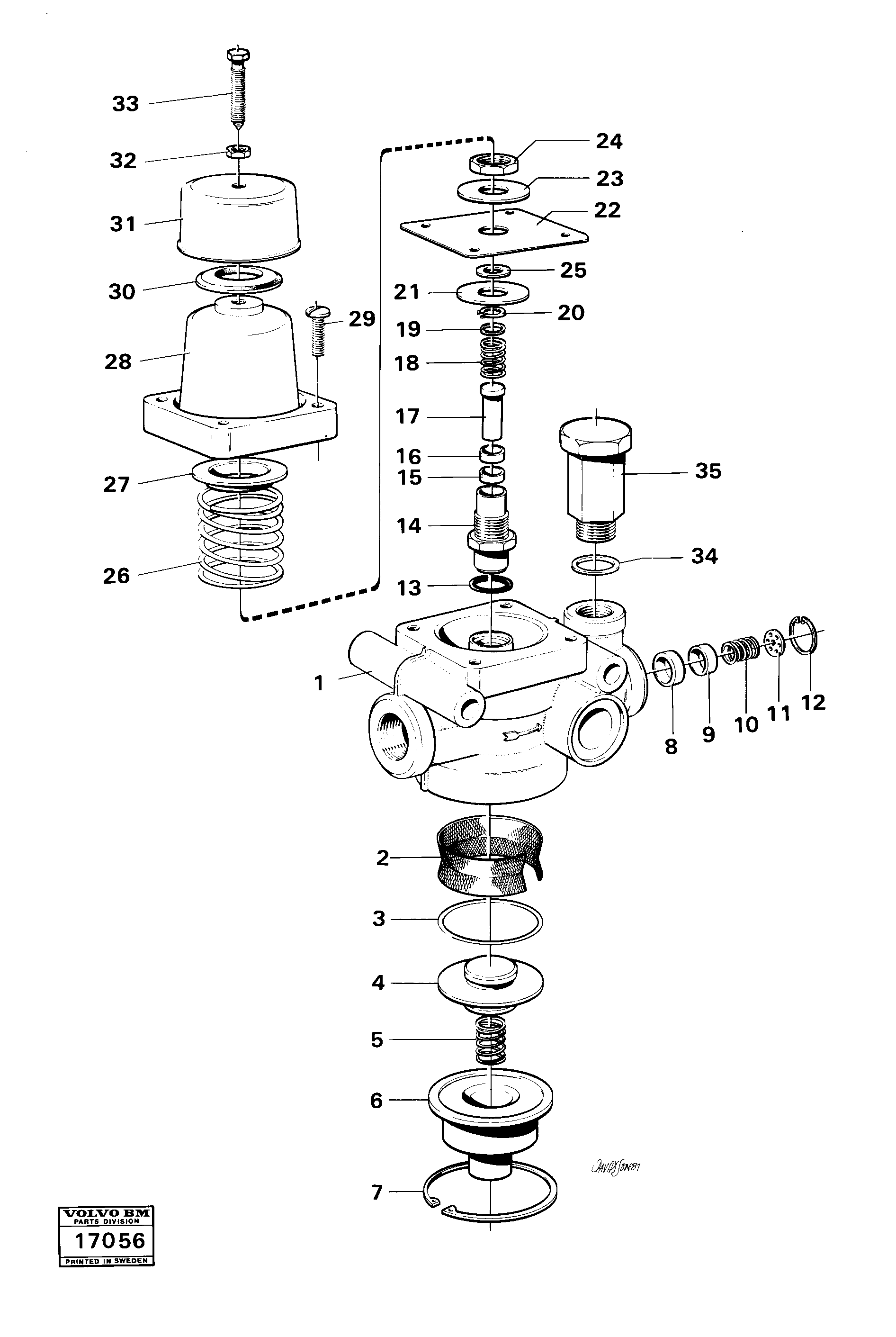 Схема запчастей Volvo 861 861 - 25259 Air-pressure governor tillv nr -57290 