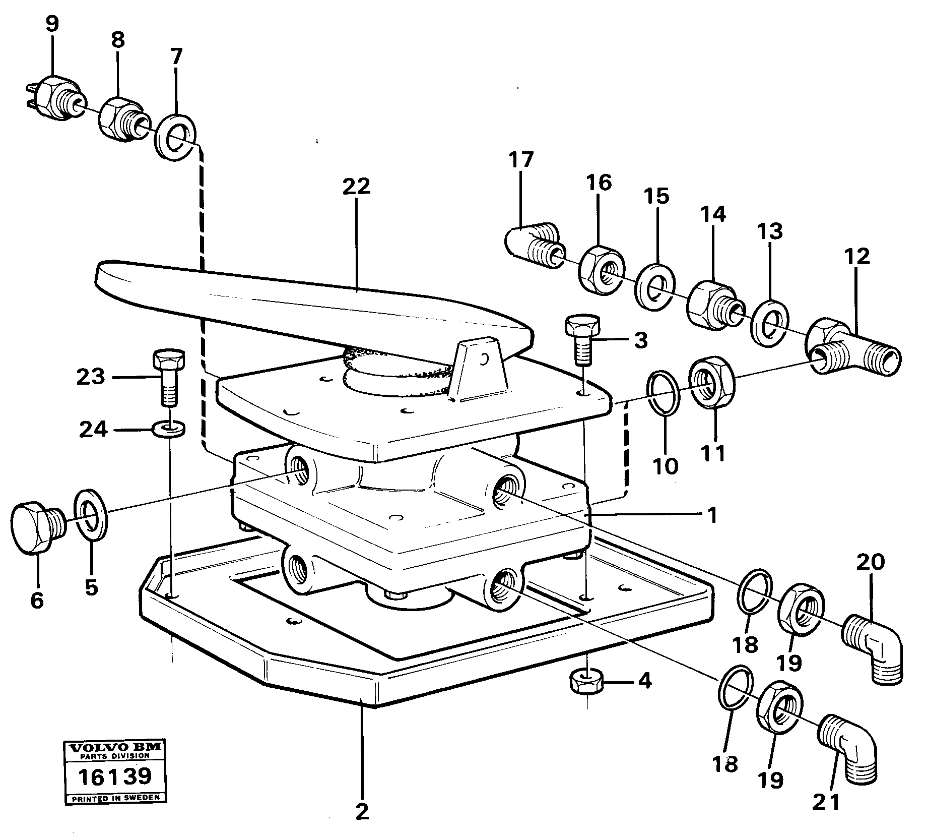 Схема запчастей Volvo 861 861 - 86721 Footbrake valve with mountings 
