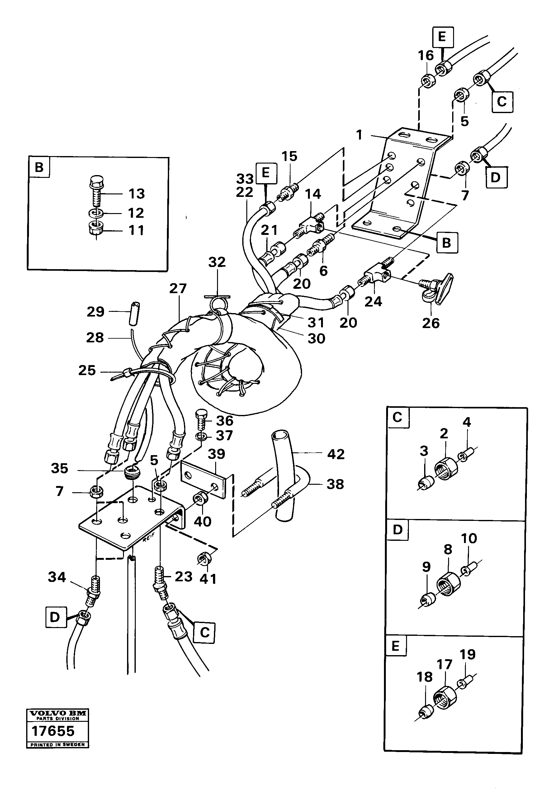 Схема запчастей Volvo 861 861 - 90064 Hoses over hitch 6x6 