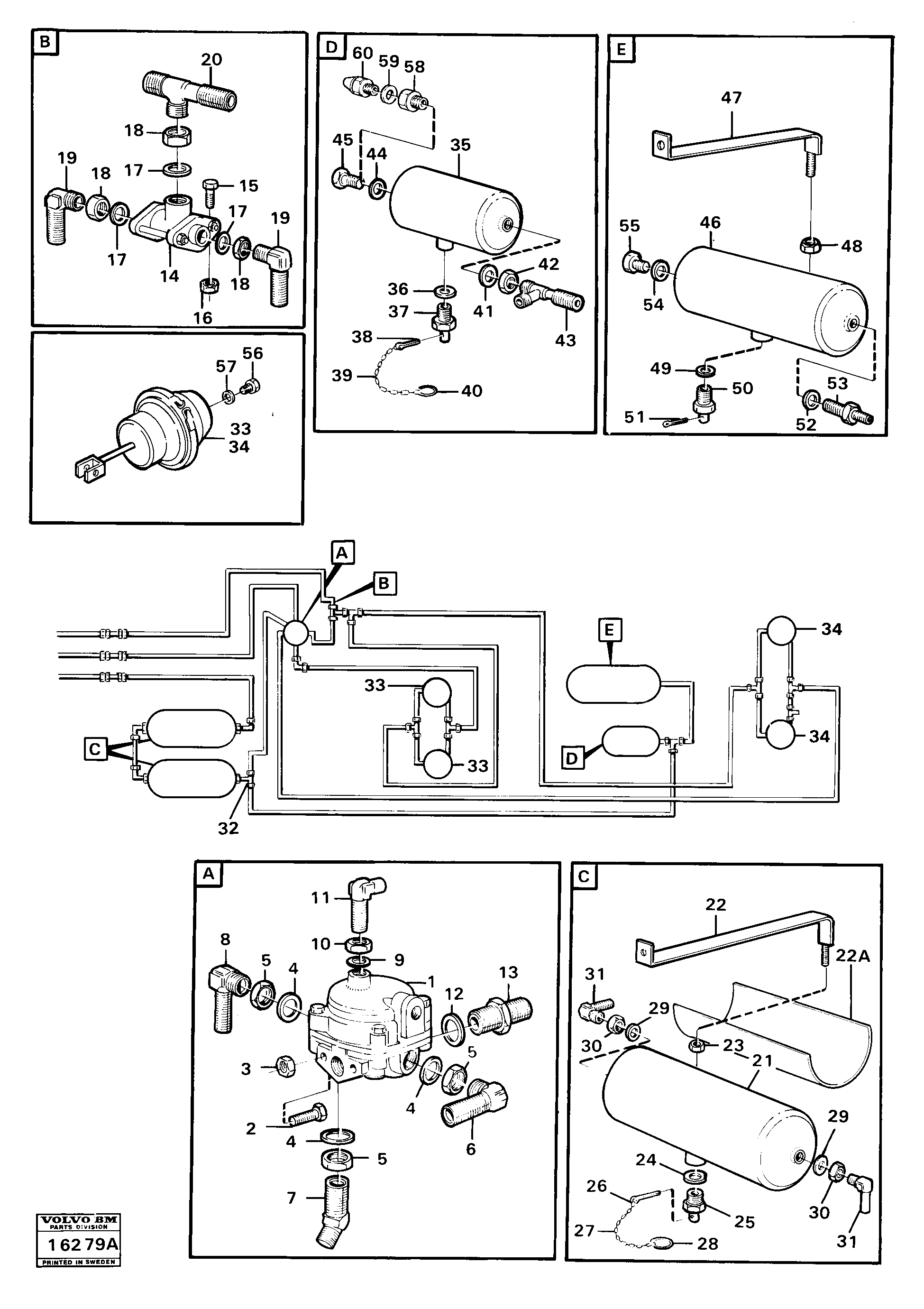 Схема запчастей Volvo 861 861 - 91039 Brake system,trailer units 
