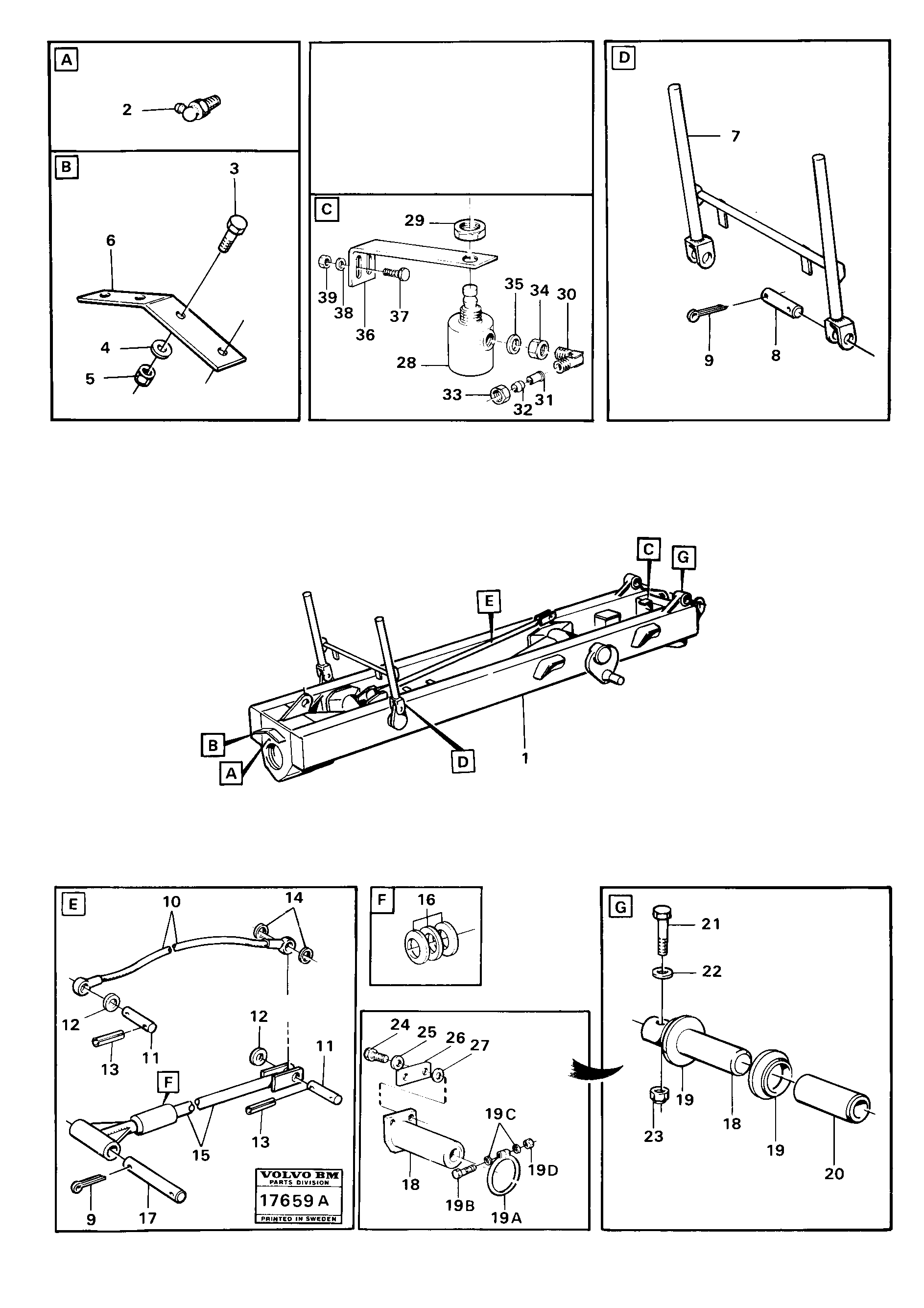 Схема запчастей Volvo 861 861 - 1199 Frame, trailer 6x6 