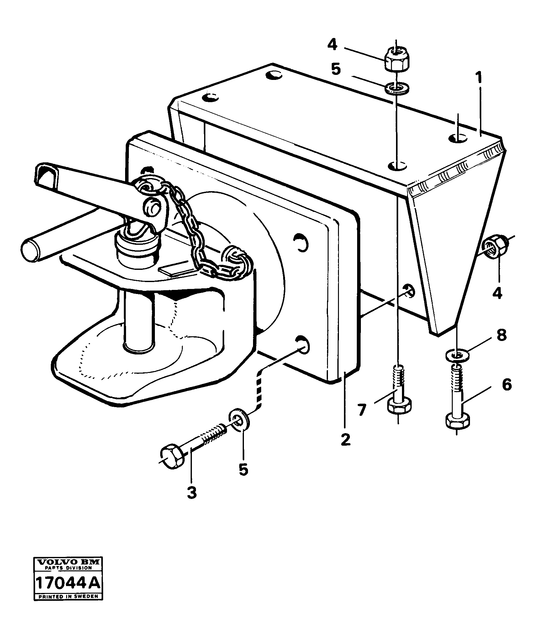 Схема запчастей Volvo 861 861 - 1204 Draft hook 