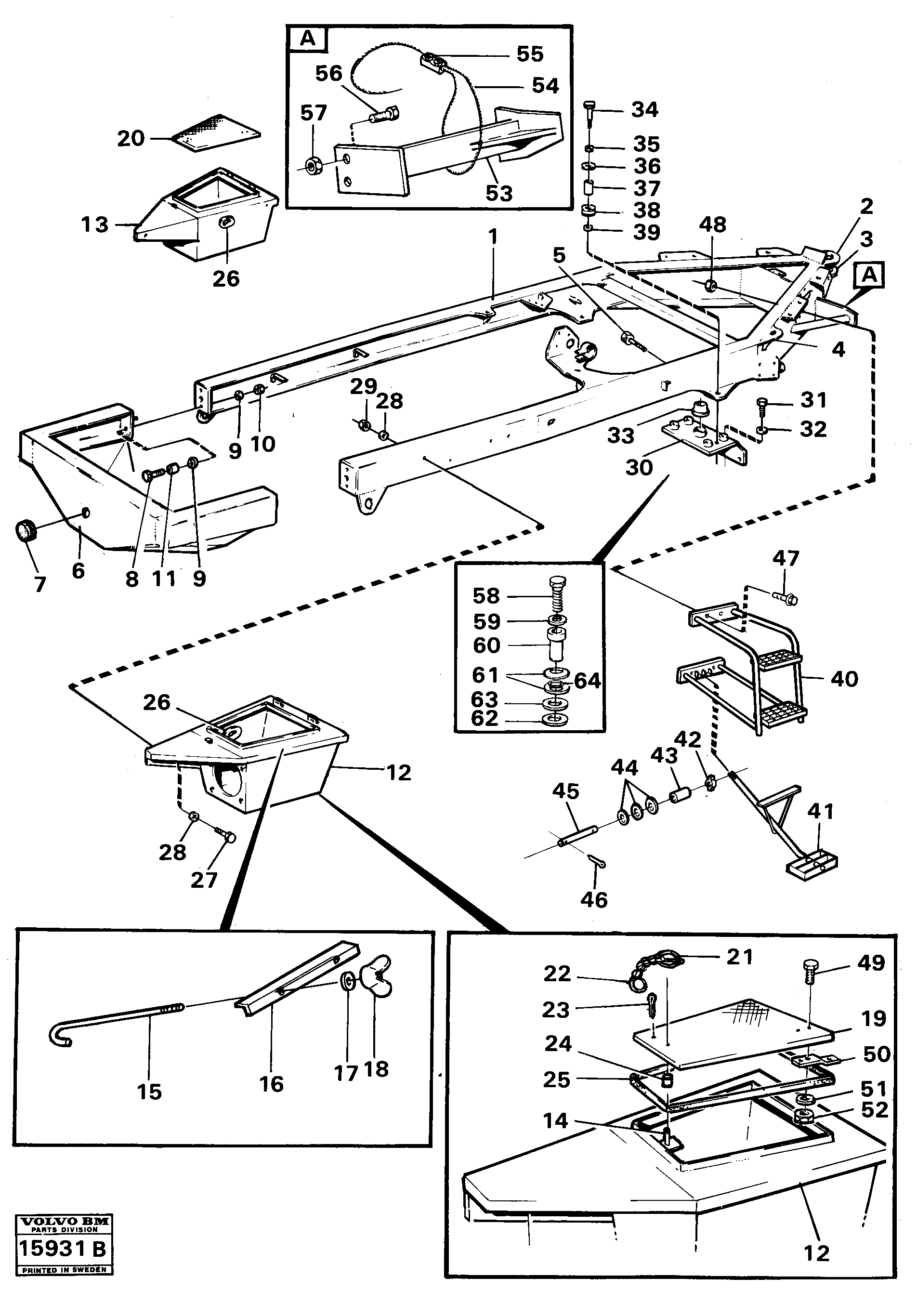 Схема запчастей Volvo 861 861 - 24115 Frame,tractor 