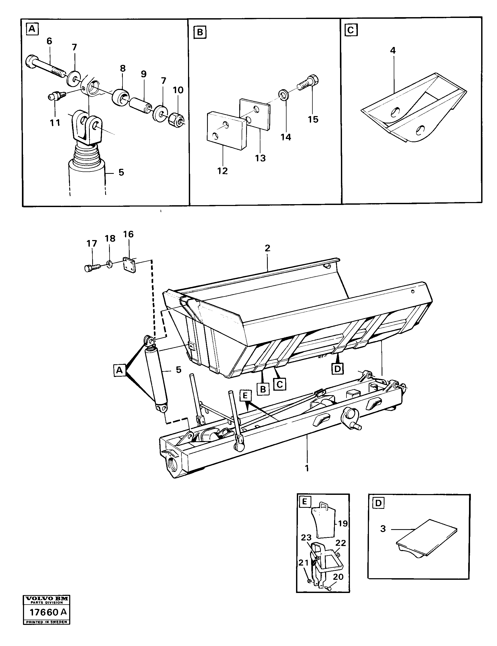 Схема запчастей Volvo 861 861 - 83355 Trailer and body 6x6 