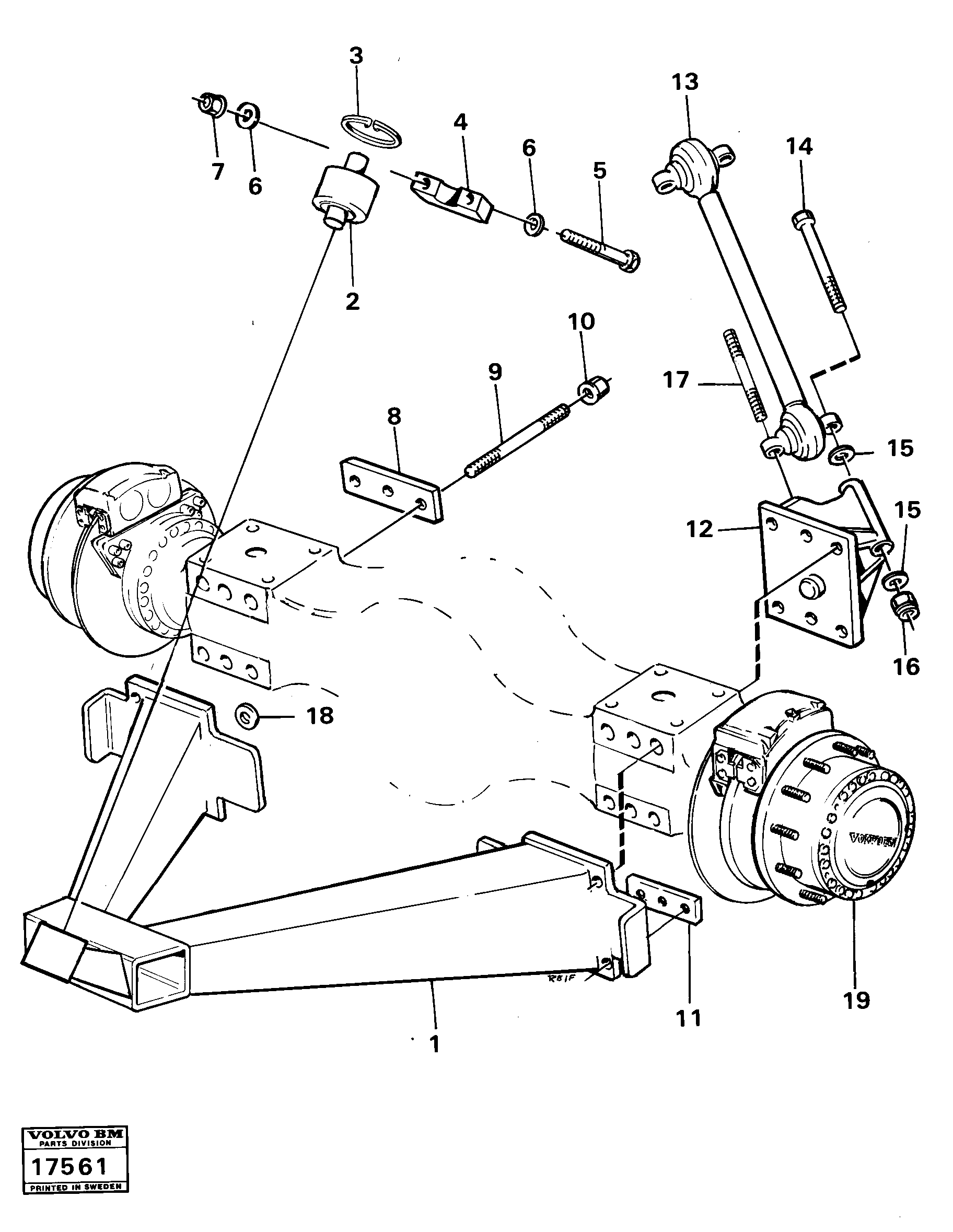 Схема запчастей Volvo 861 861 - 1207 Rear bogie axle suspension 6x6 