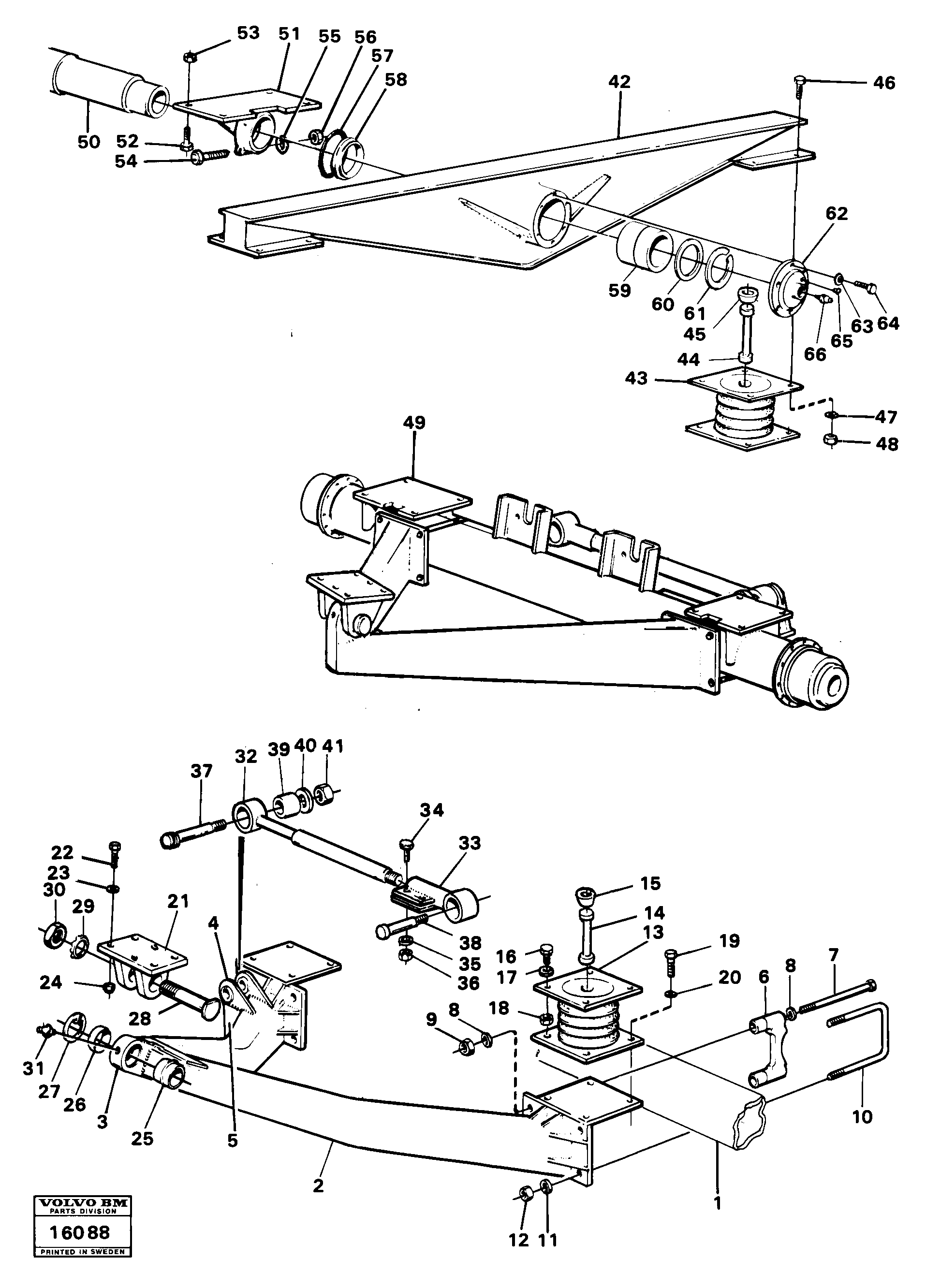 Схема запчастей Volvo 861 861 - 37145 Bogie suspension 