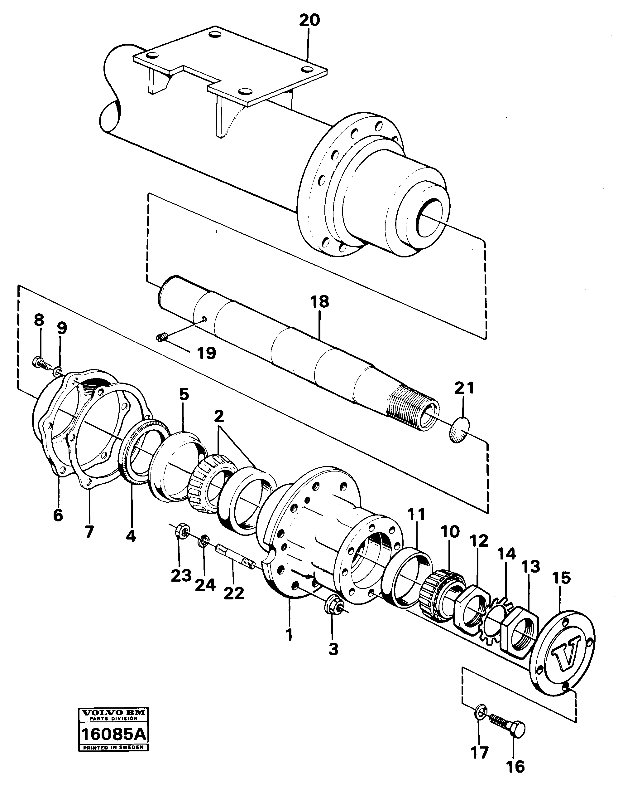 Схема запчастей Volvo 861 861 - 41709 Bogie-wheel axle with hub 