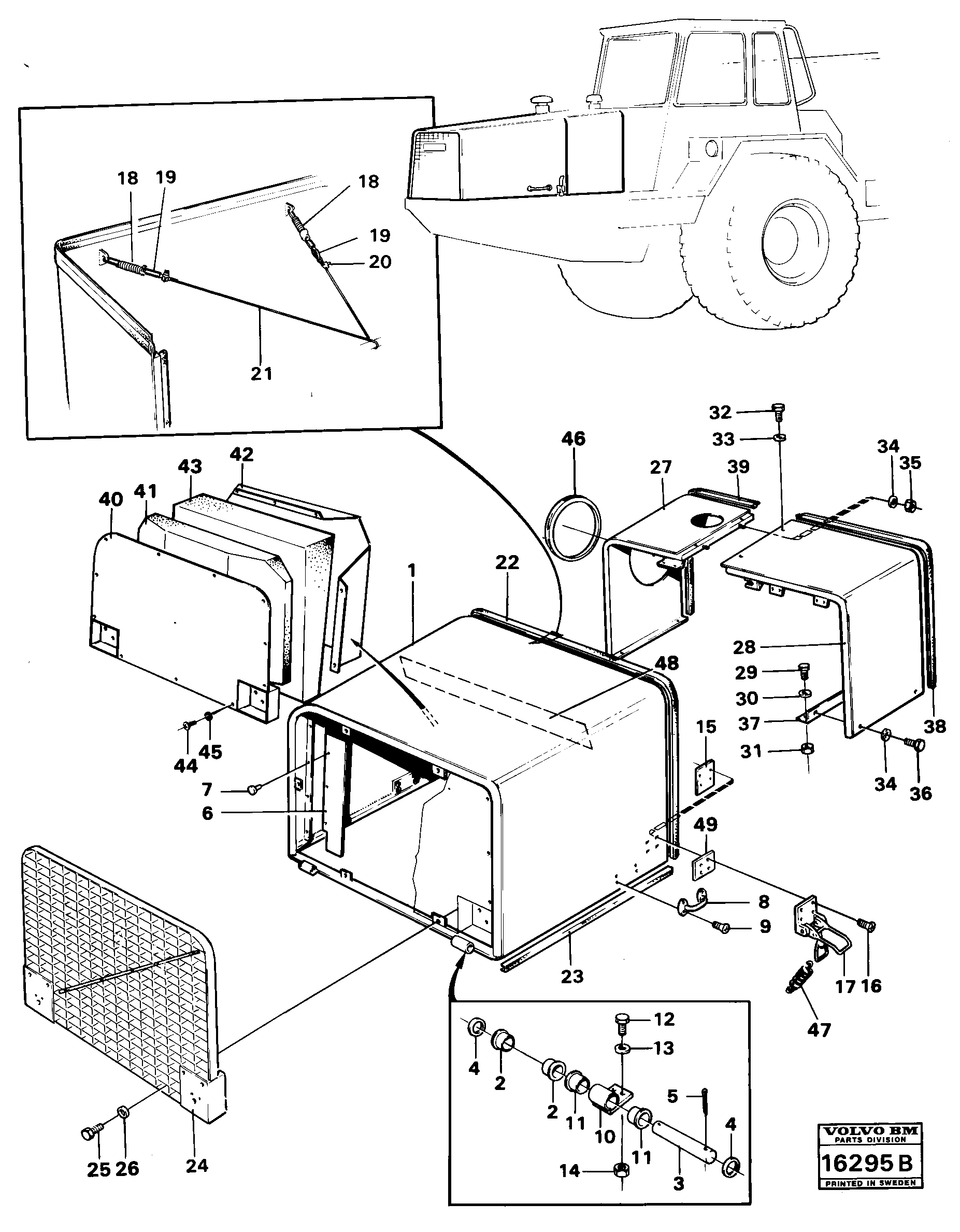 Схема запчастей Volvo 861 861 - 2036 Engine hood 