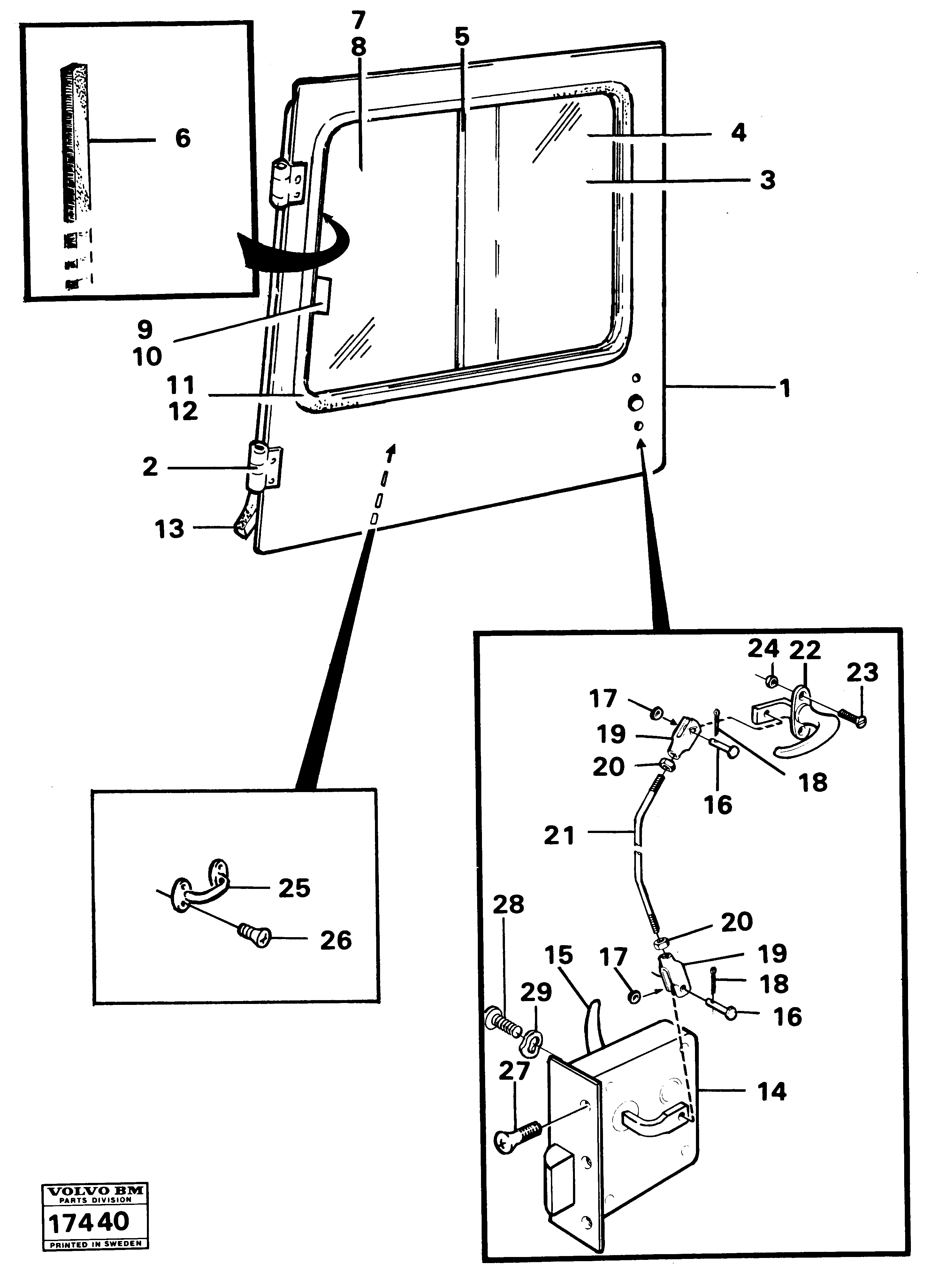 Схема запчастей Volvo 861 861 - 2039 Door and slide window tillv nr 59472- 