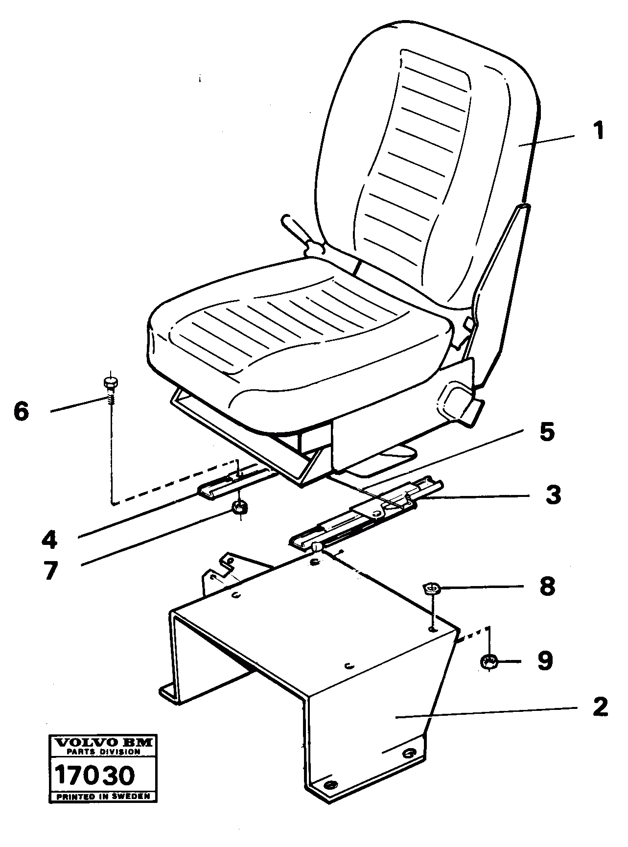 Схема запчастей Volvo 861 861 - 21709 Operators seat 