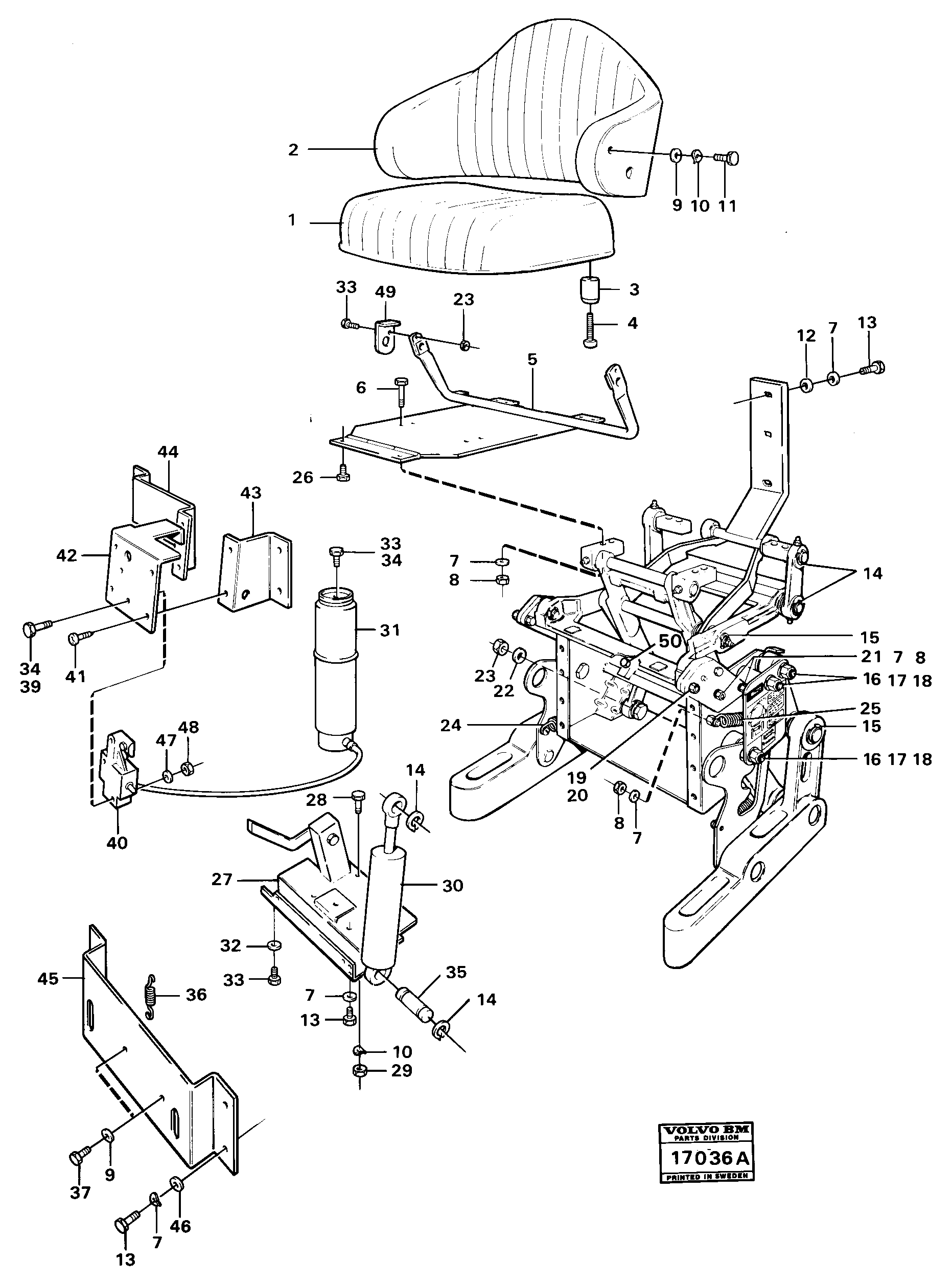 Схема запчастей Volvo 861 861 - 21710 Drivers seat air norseman 98979 99820 