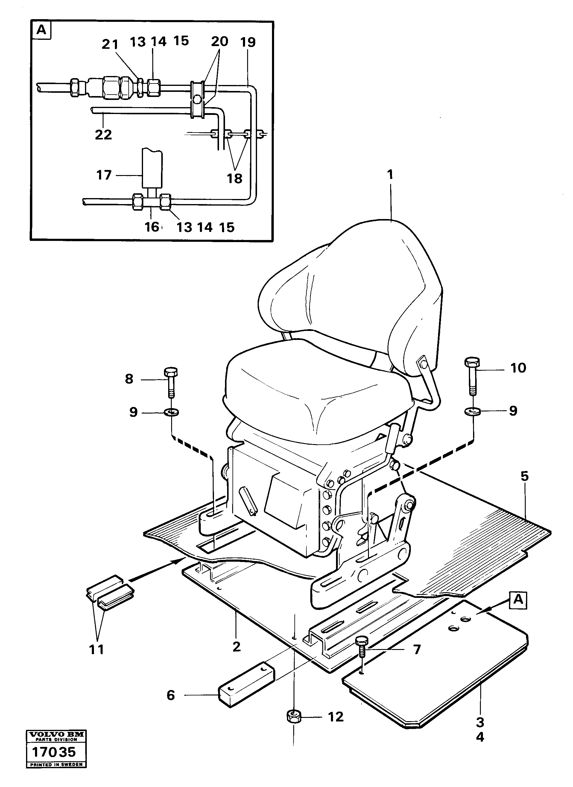 Схема запчастей Volvo 861 861 - 24137 Drivers seat 98979 99820 