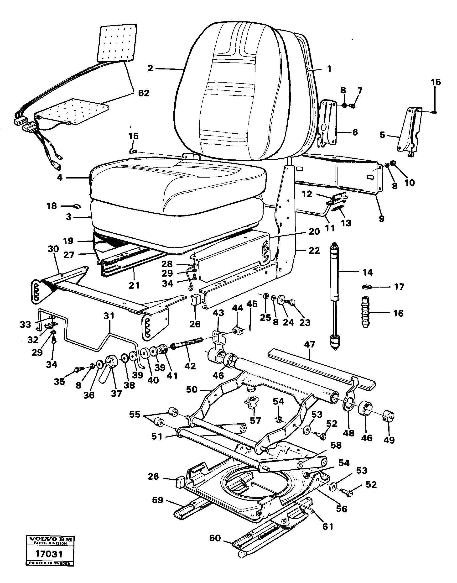 Схема запчастей Volvo 861 861 - 24885 Operators seat 