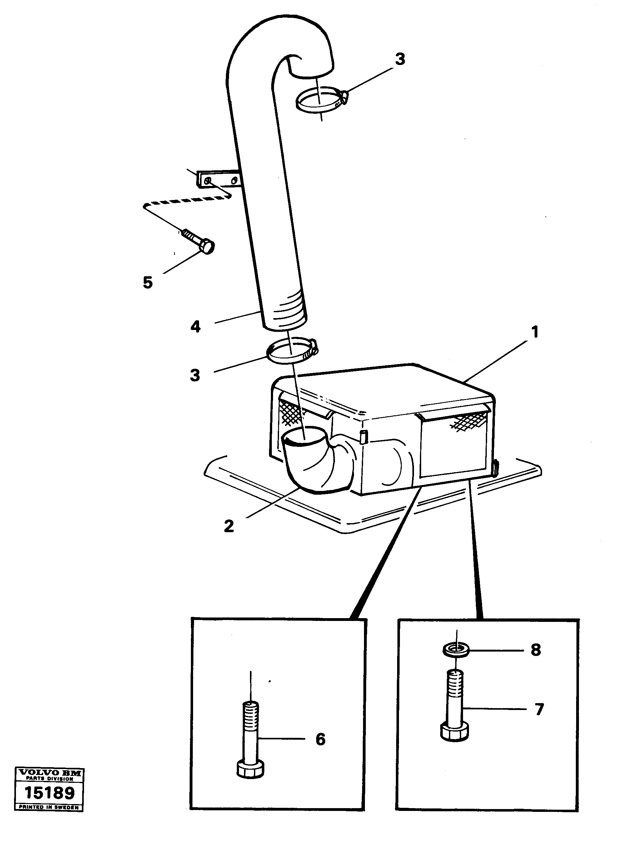Схема запчастей Volvo 861 861 - 71064 Cab ventilator 99003 