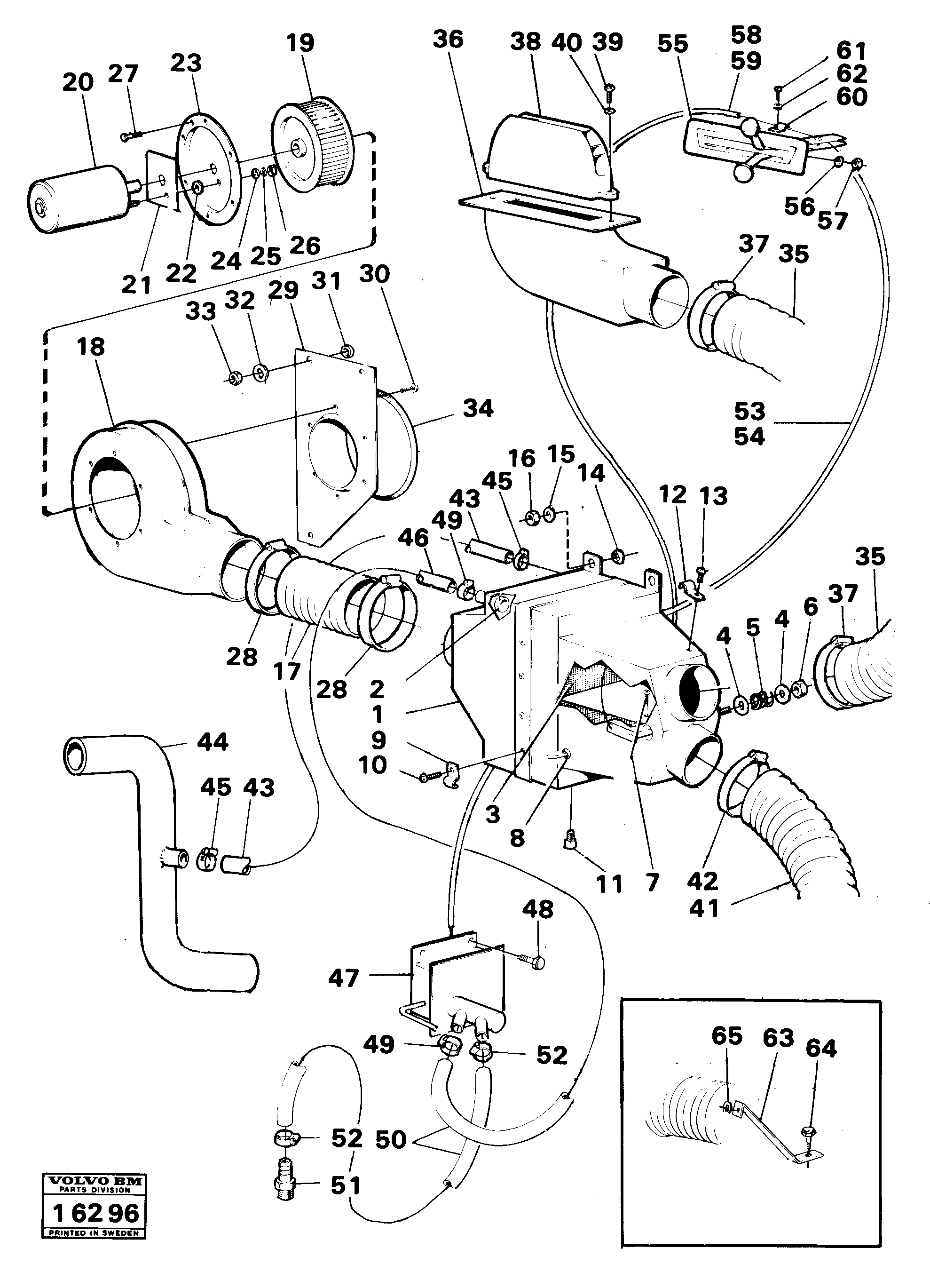 Схема запчастей Volvo 861 861 - 83233 Система отопления (обогрева) 