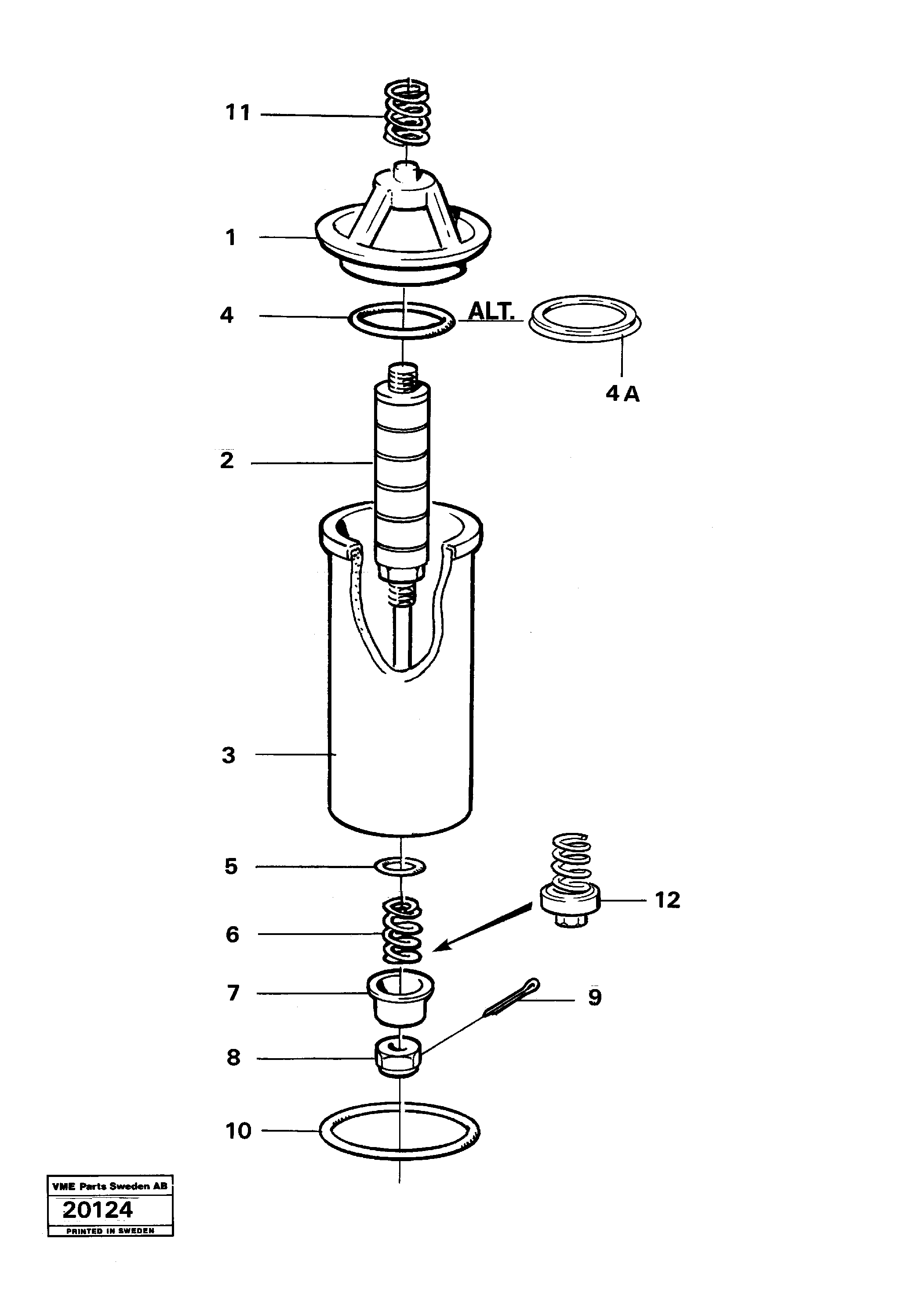 Схема запчастей Volvo 861 861 - 28525 Фильтр топливный 