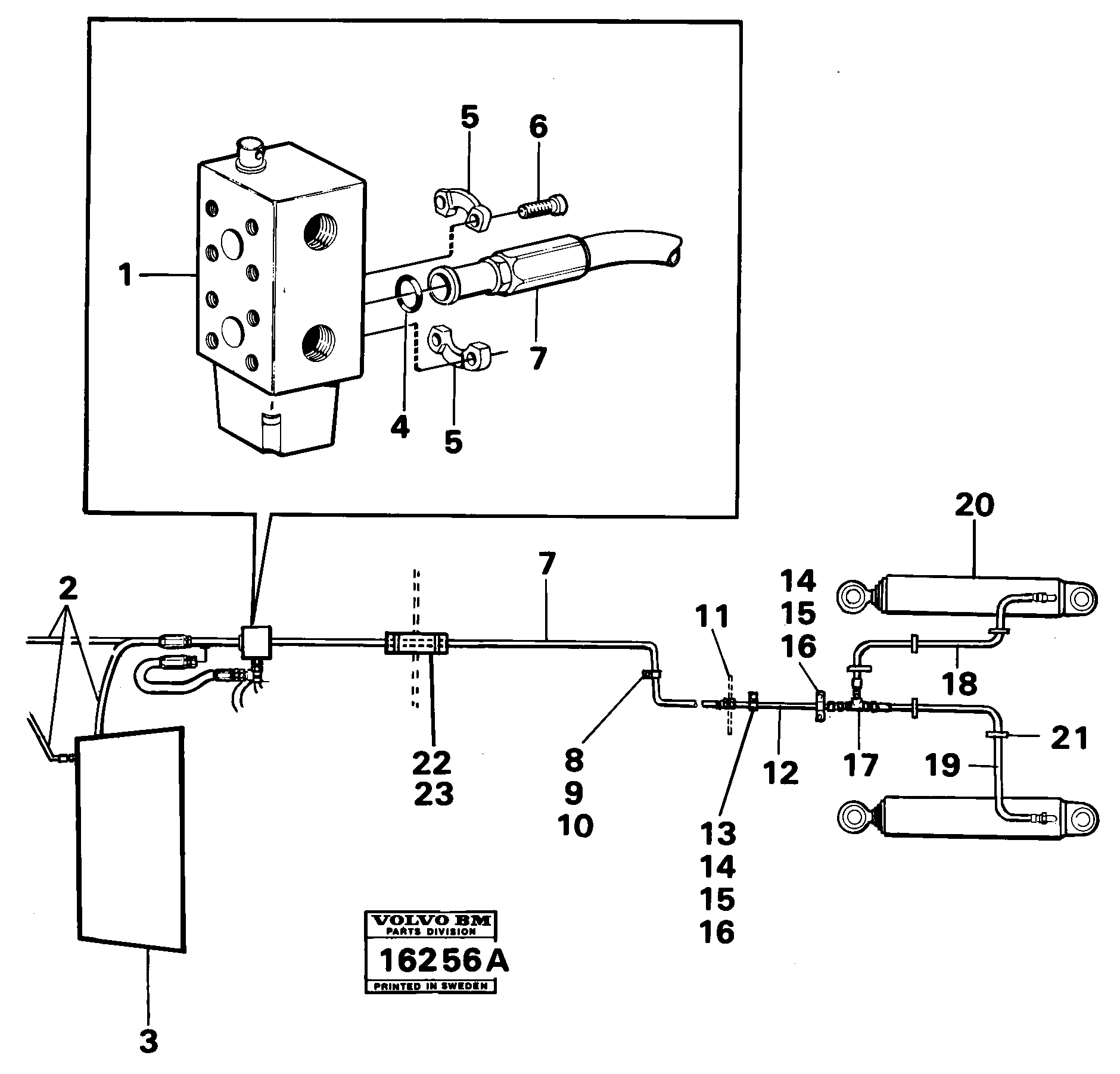 Схема запчастей Volvo 861 861 - 37562 Гидравлическая система 