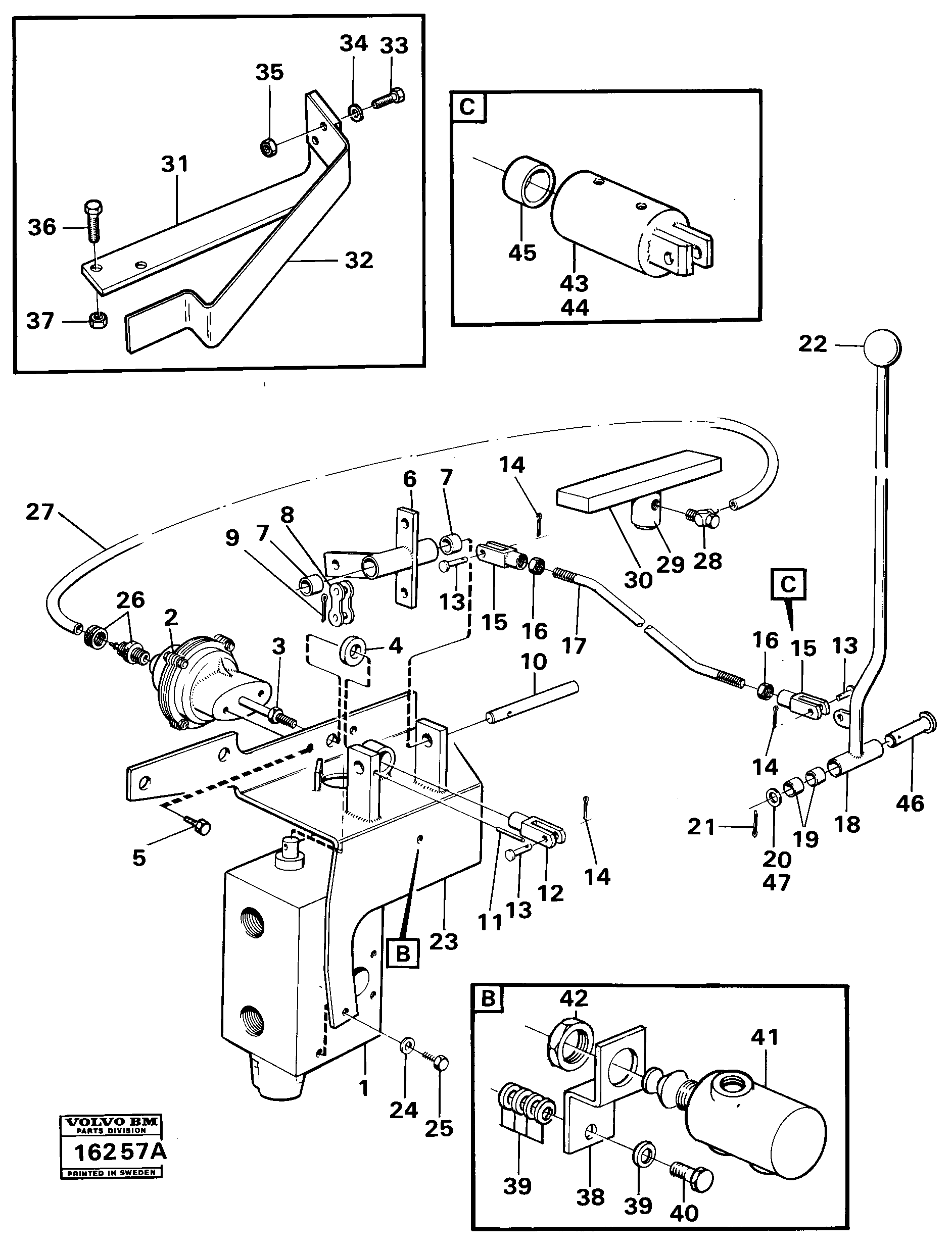 Схема запчастей Volvo 861 861 - 504 Controls for tipping cylinder 