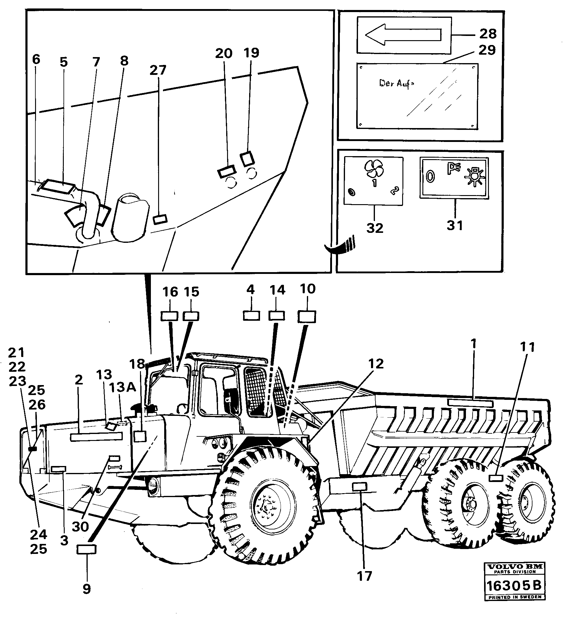 Схема запчастей Volvo 861 861 - 11577 Sign plates and decals 