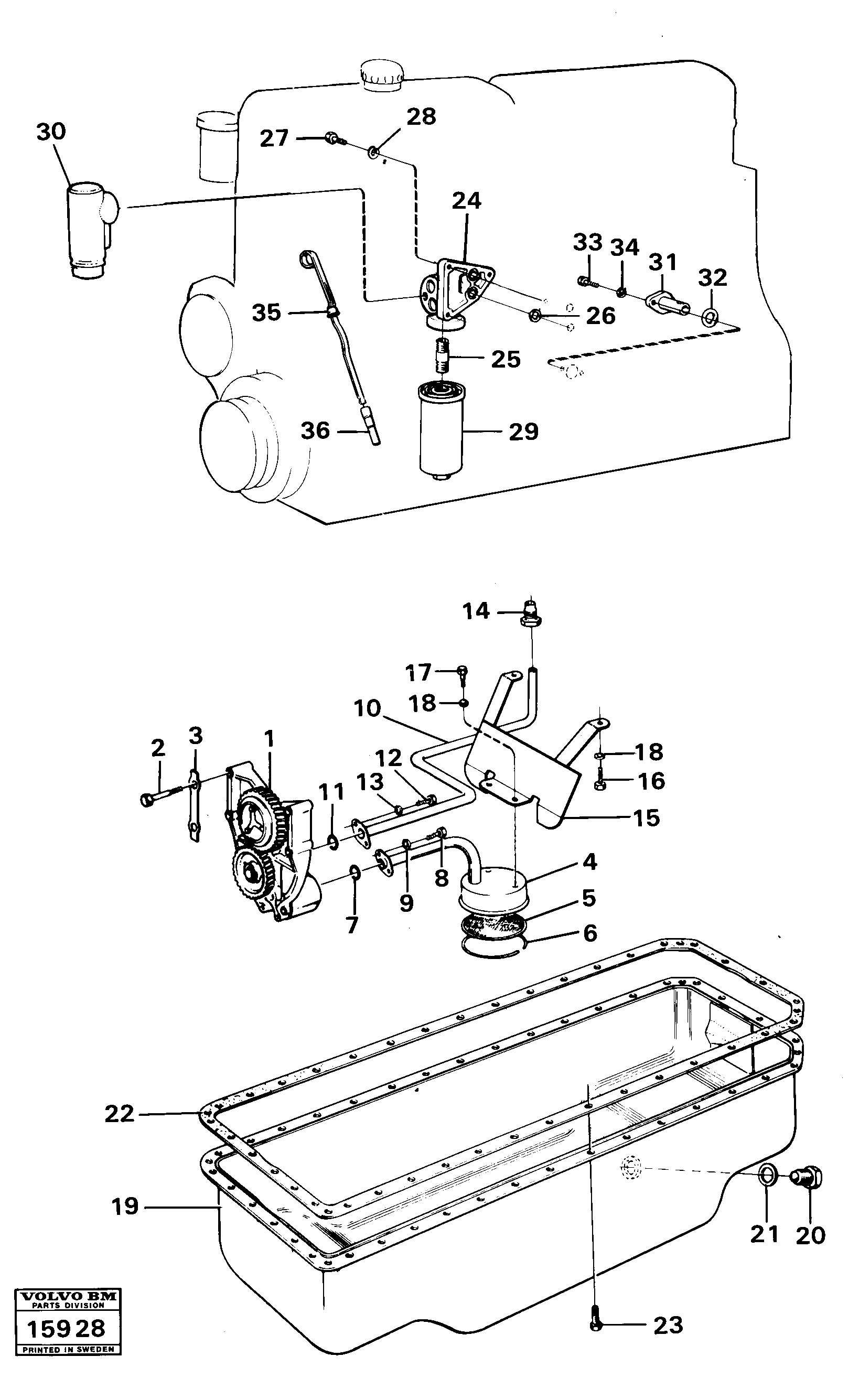 Схема запчастей Volvo 861 861 - 63296 Система масляной смазки 