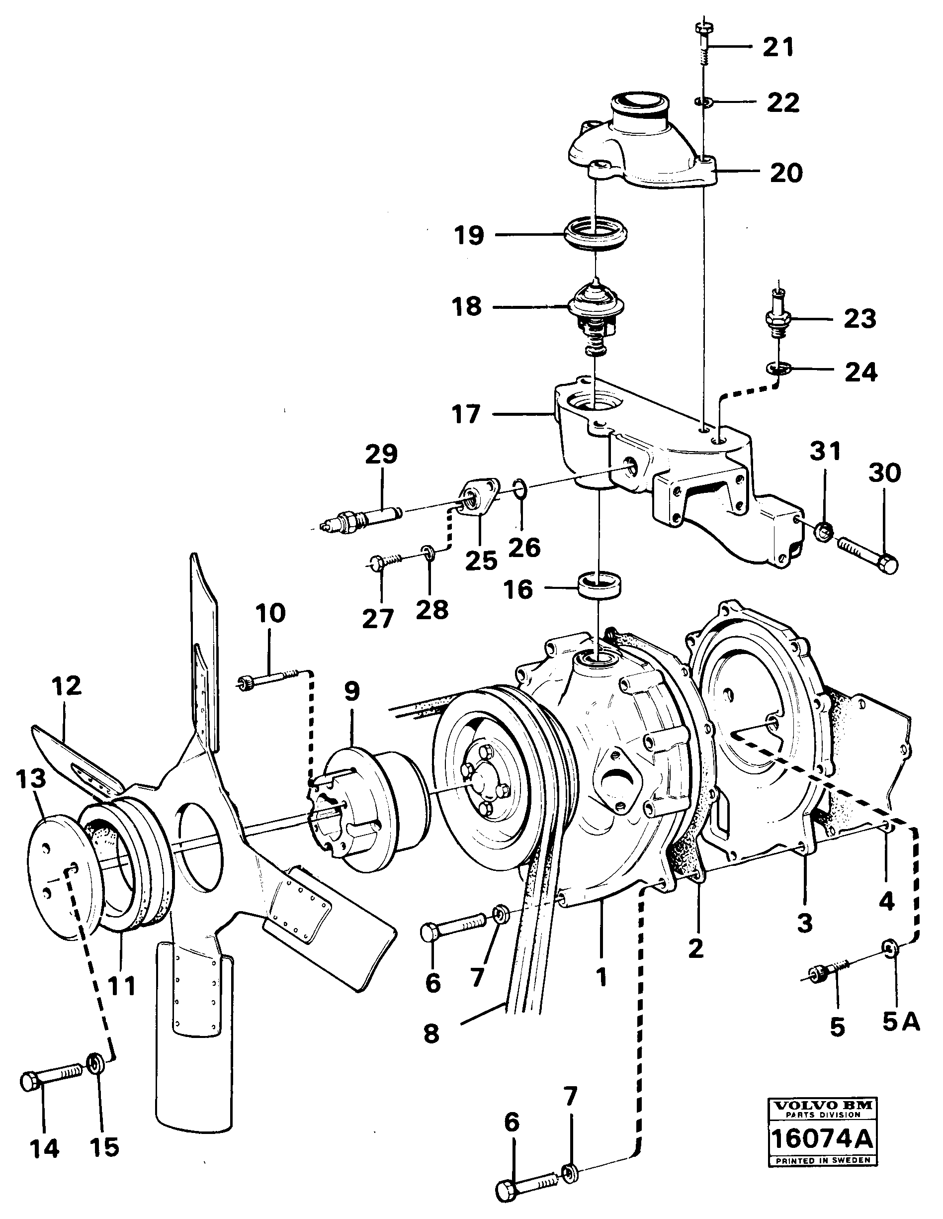 Схема запчастей Volvo 861 861 - 12319 Water pump with fitting parts 