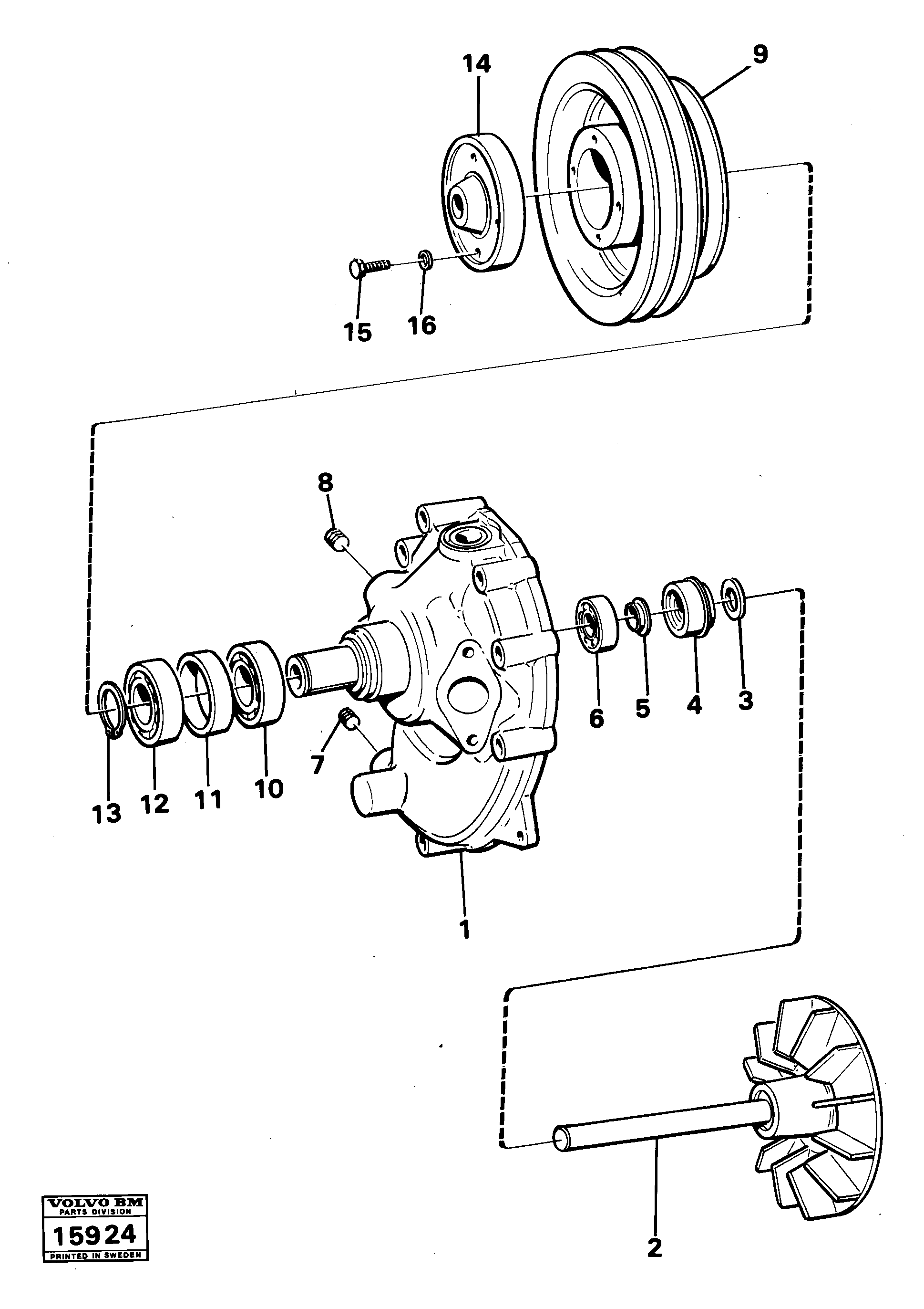 Схема запчастей Volvo 861 861 - 20111 Водяной насос 