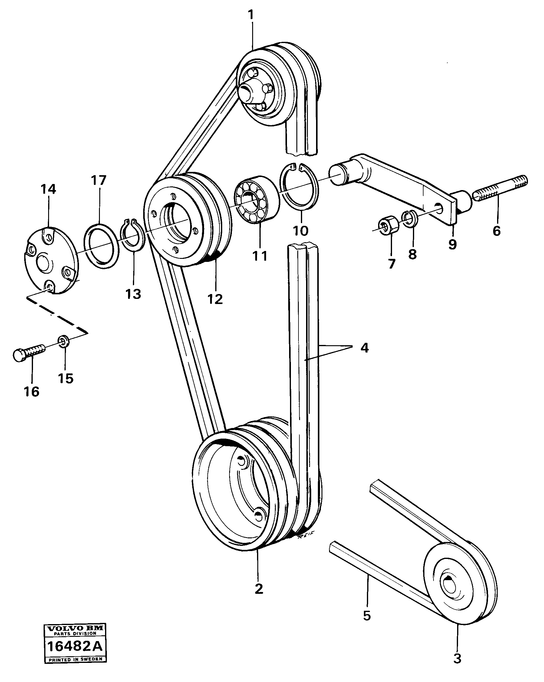 Схема запчастей Volvo 861 861 - 21350 Belt transmission mo 38101- 