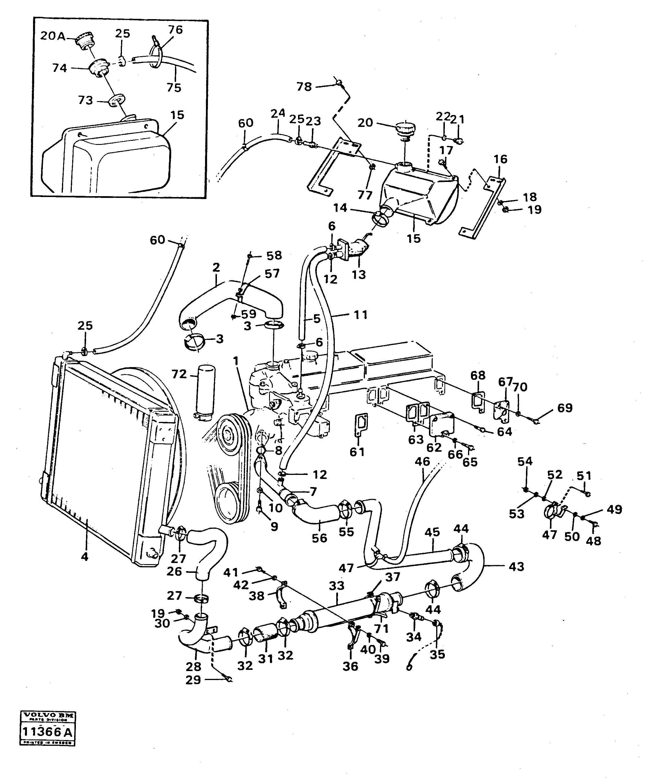 Схема запчастей Volvo 861 861 - 82795 Система охлаждения 