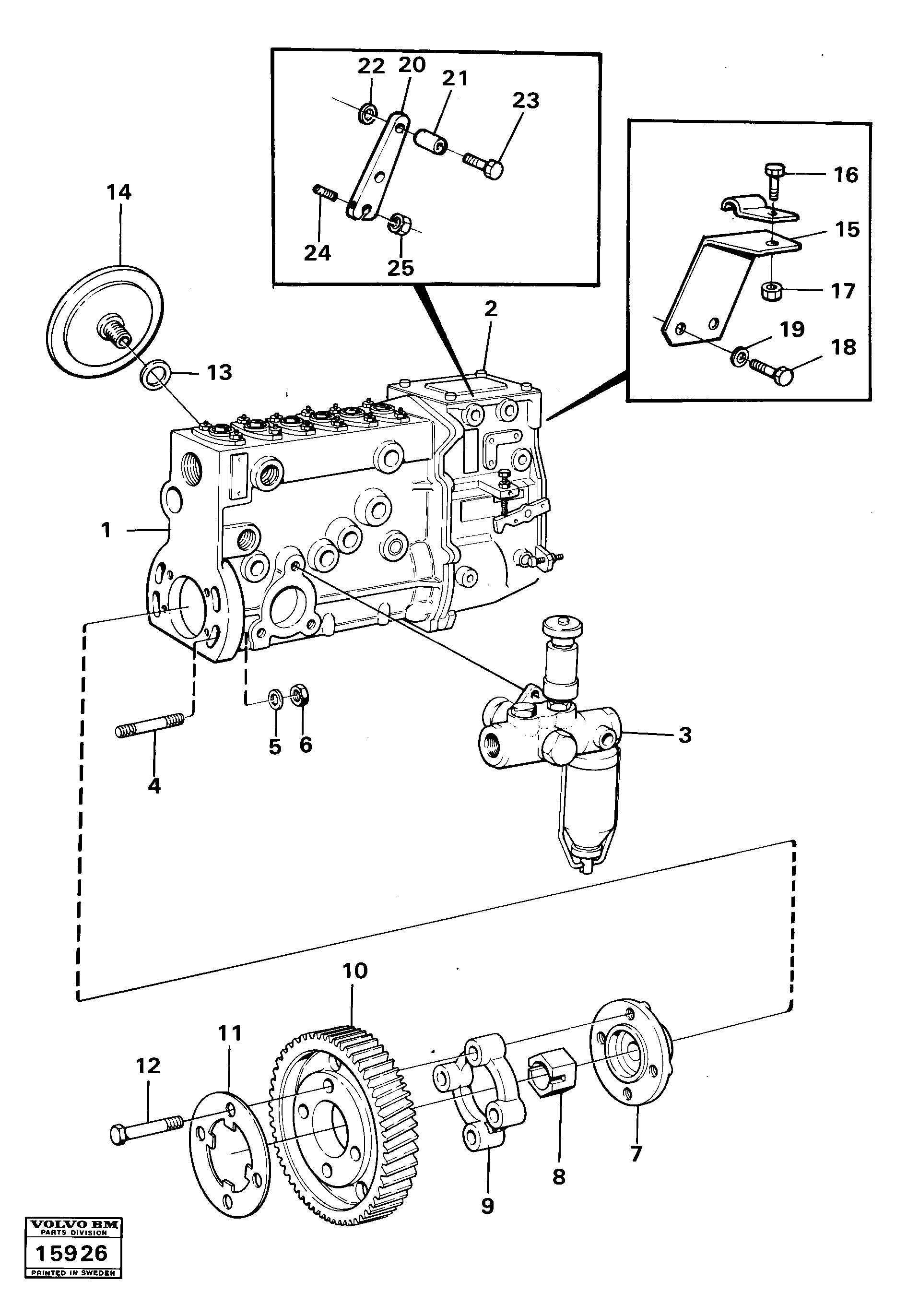 Схема запчастей Volvo 861 861 - 1342 Fuel injection pump with fitting parts 
