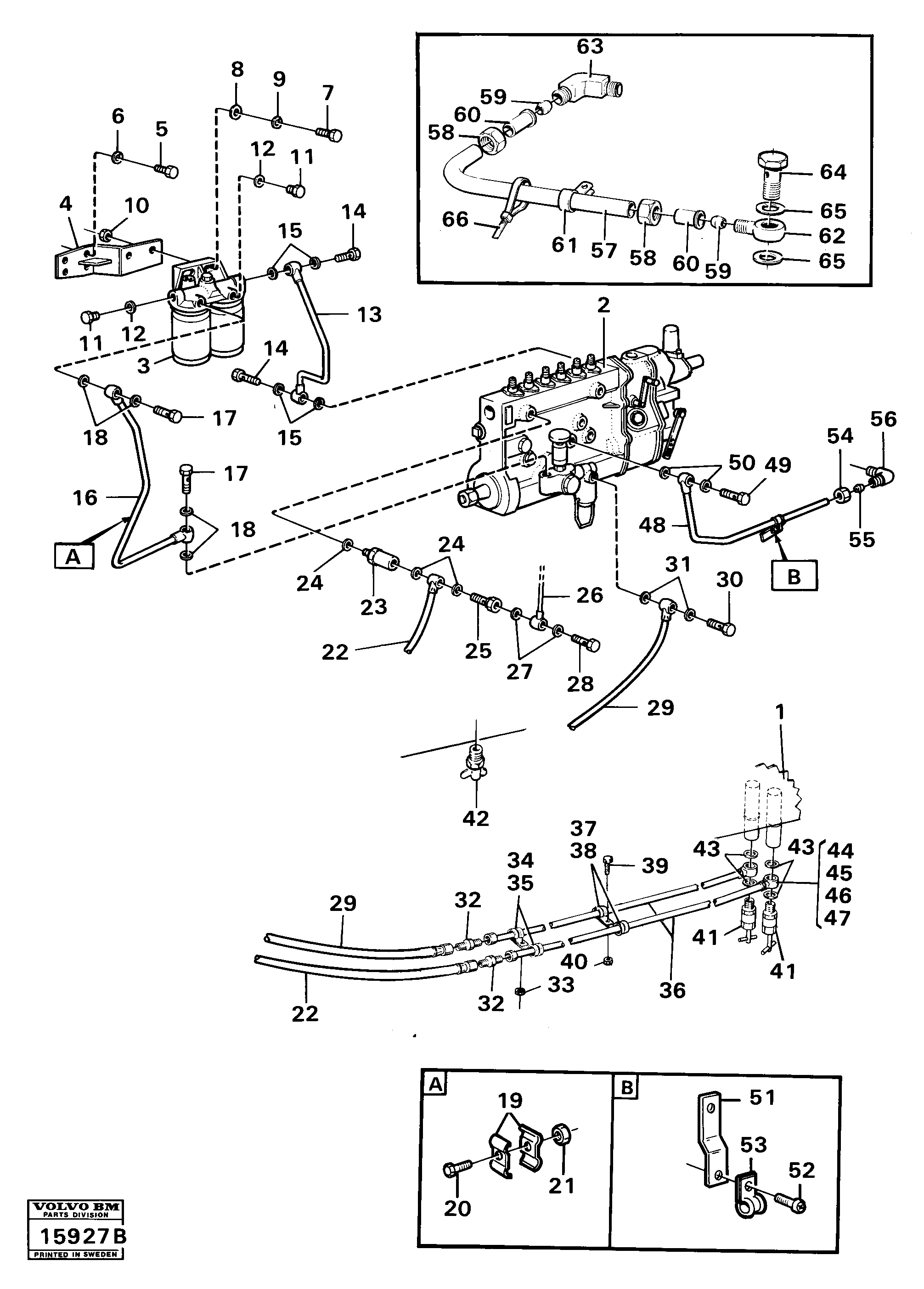 Схема запчастей Volvo 861 861 - 63440 Топливная система 