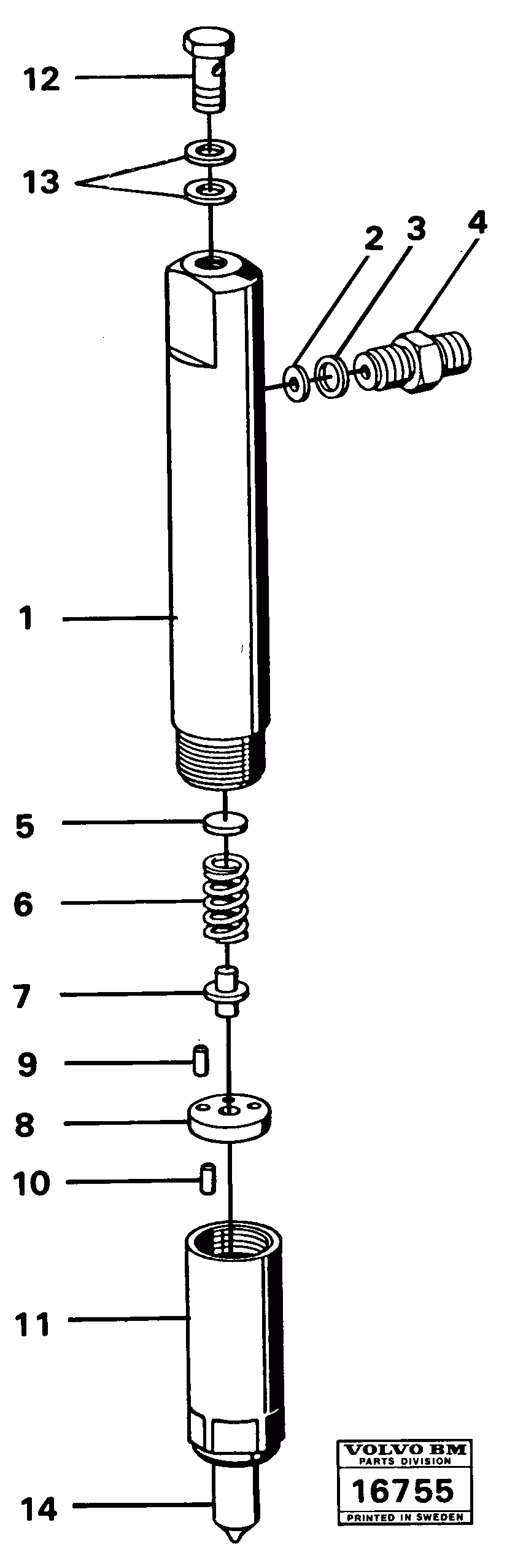 Схема запчастей Volvo 861 861 - 66857 Форсунка топливная (инжектор) 
