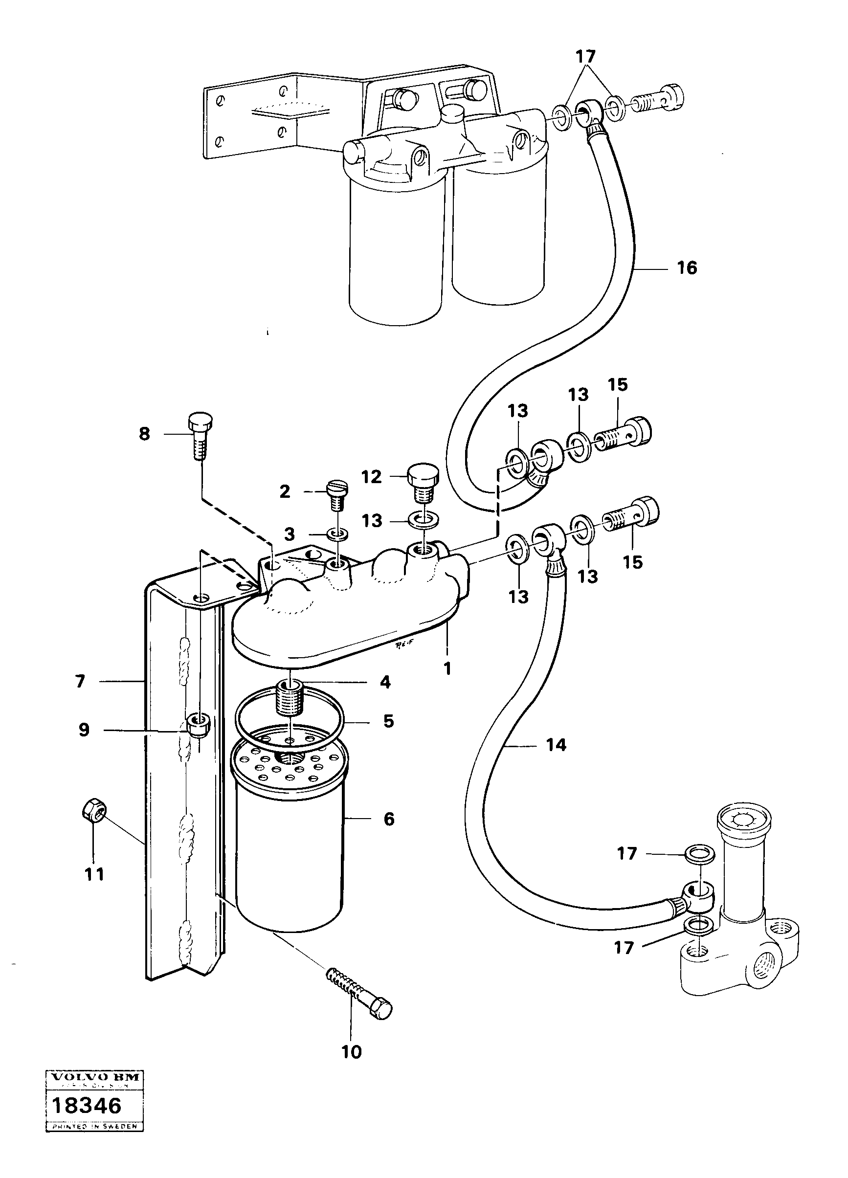 Схема запчастей Volvo 861 861 - 84796 Extra fuel filter 98980 Later Model 
