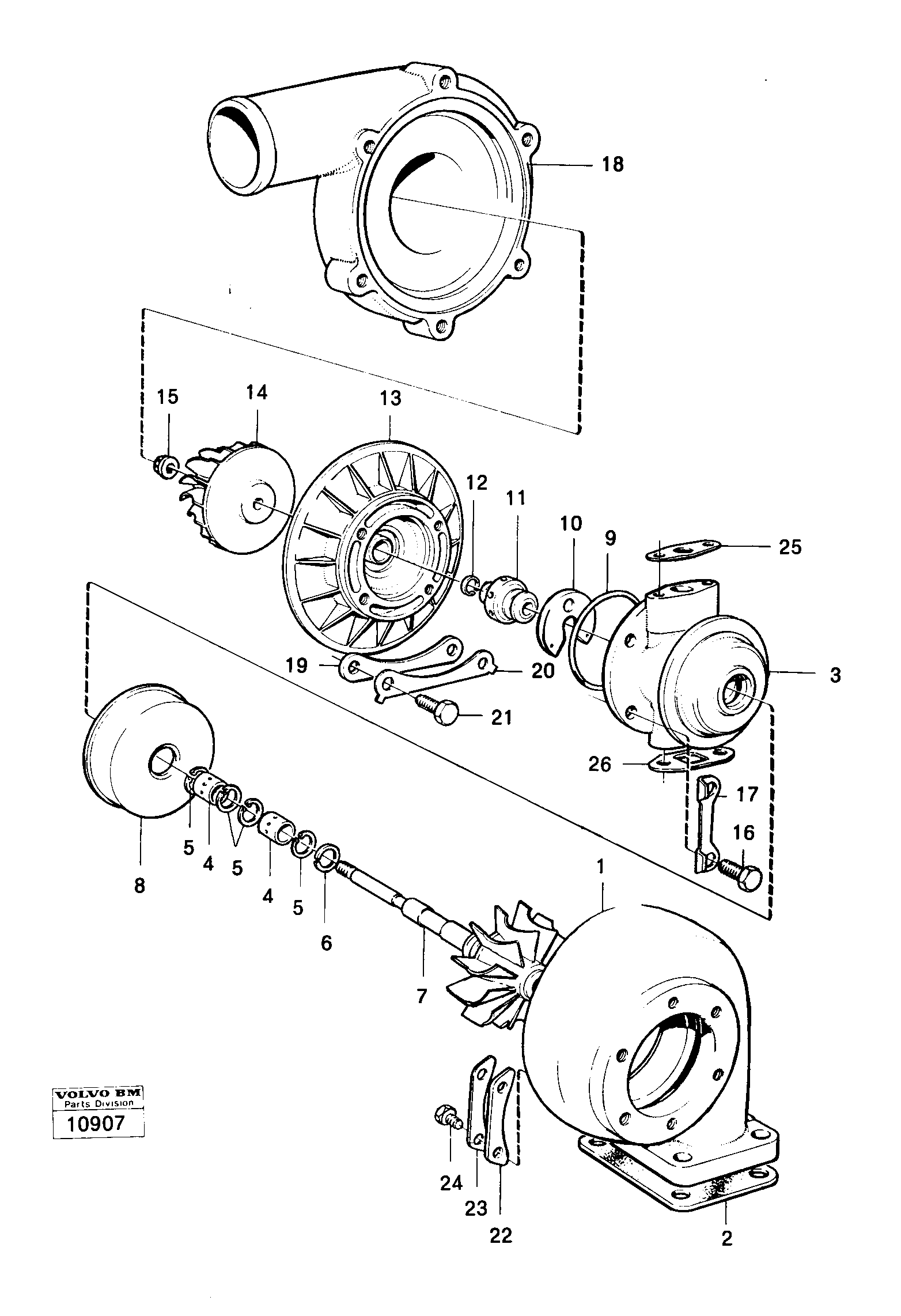 Схема запчастей Volvo 861 861 - 23447 Турбокомпрессор (турбина) 