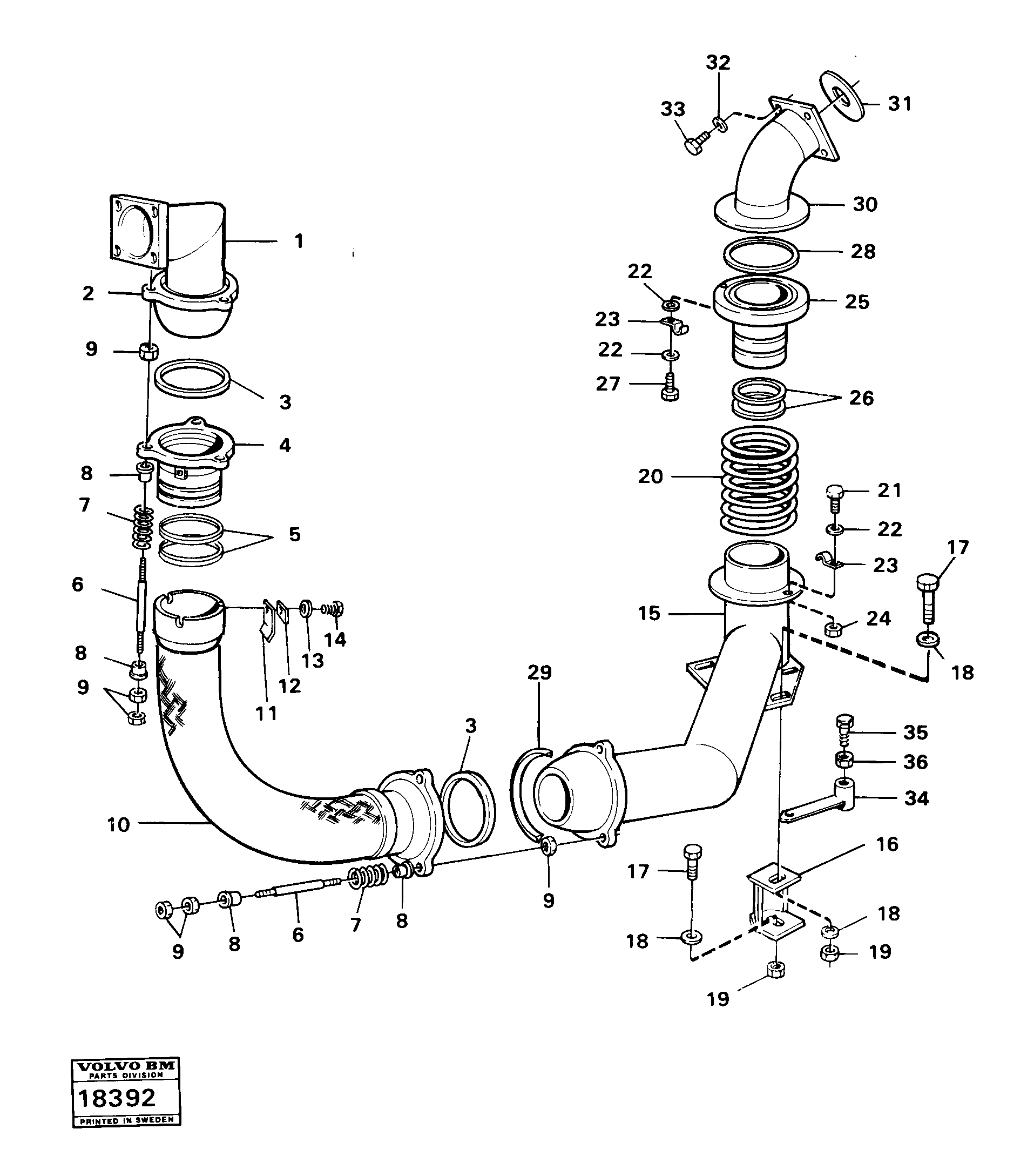 Схема запчастей Volvo 861 861 - 27973 Exhaust-heating 6 x 6 90224 
