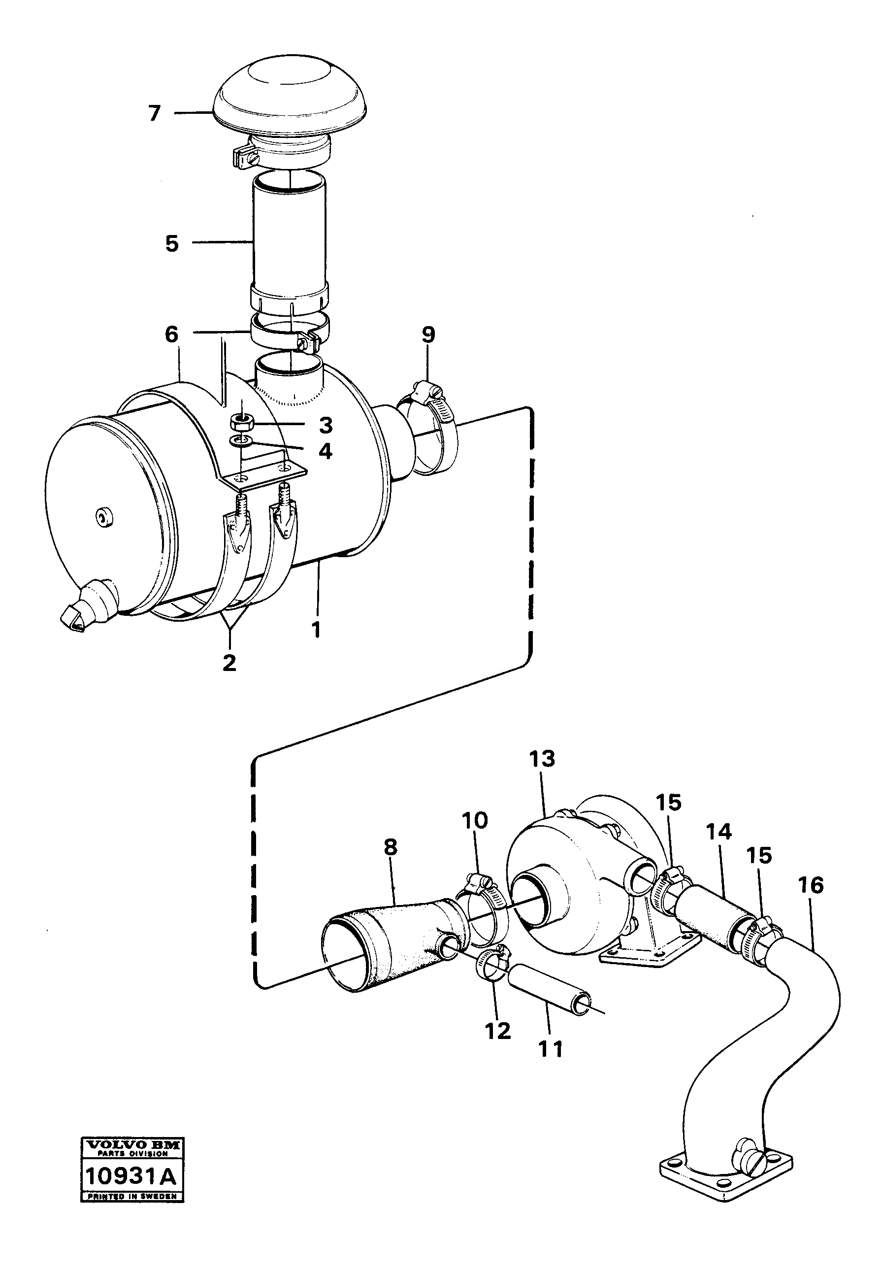 Схема запчастей Volvo 861 861 - 83048 Система впуска 