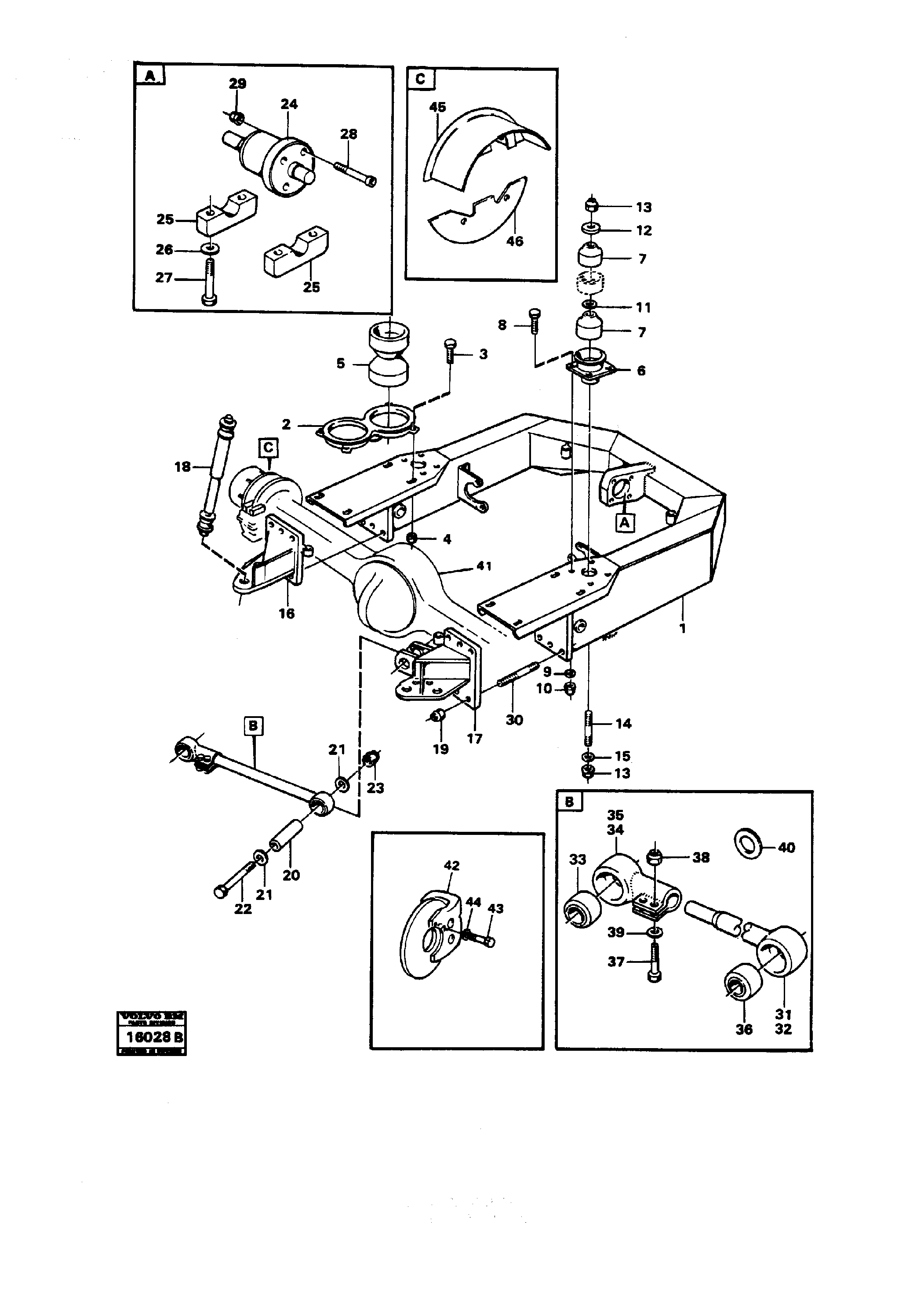 Схема запчастей Volvo 5350 5350 - 2121 Front axle suspension 