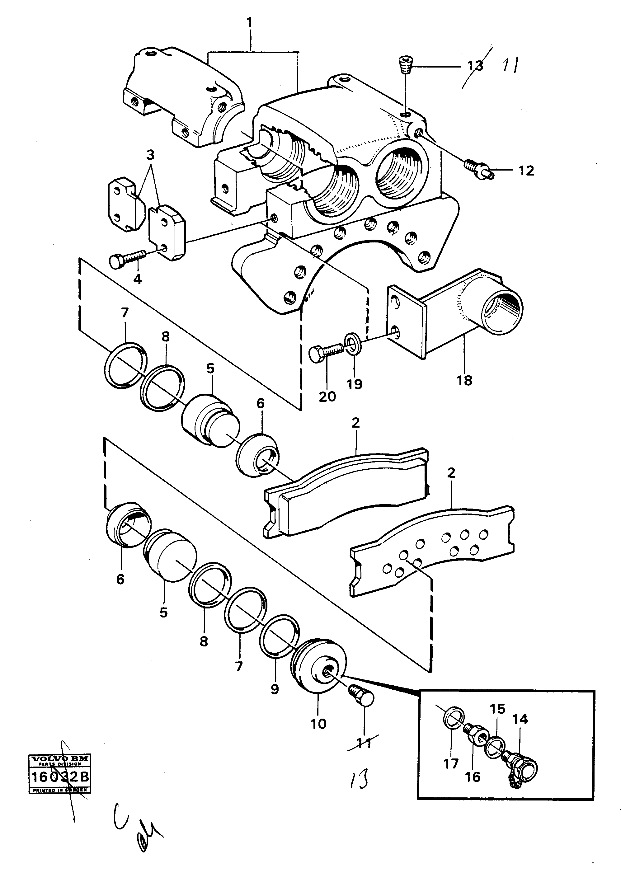 Схема запчастей Volvo 5350 5350 - 11115 Disc brake 