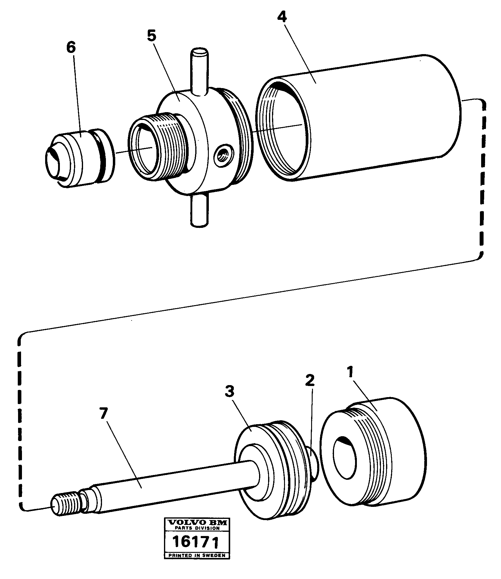Схема запчастей Volvo 5350 5350 - 11121 Comp air cylinder tillv nr -1616 