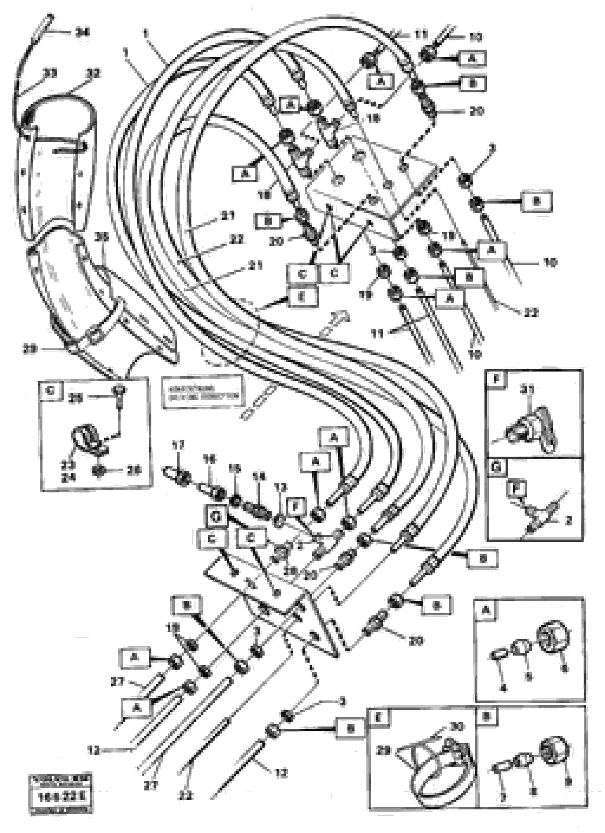 Схема запчастей Volvo 5350 5350 - 19088 Pneumatic hoses over hitch. prod nr 37000 Tillv Nr -1616 